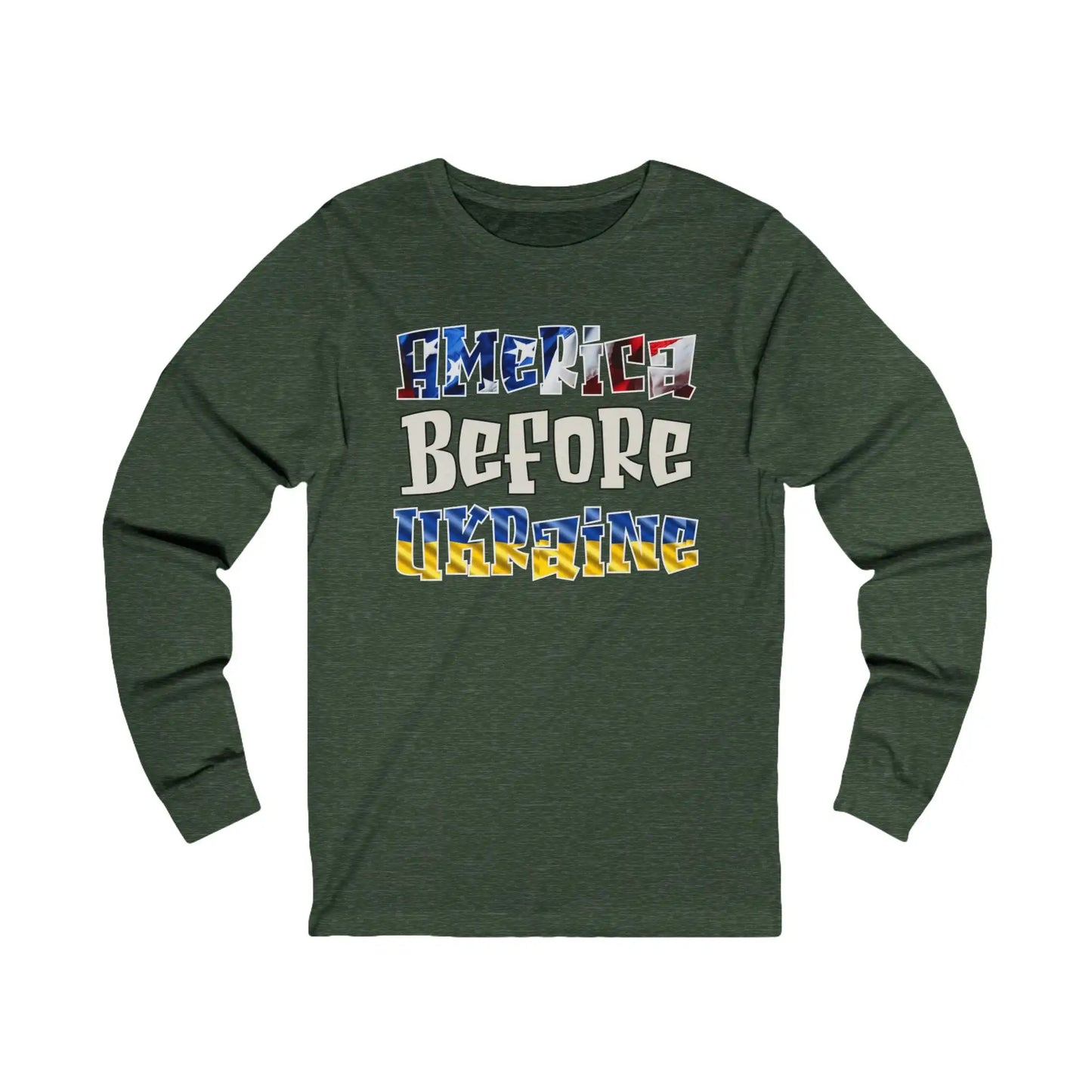 America Before Ukraine Men's Long Sleeve - Deplorable Tees