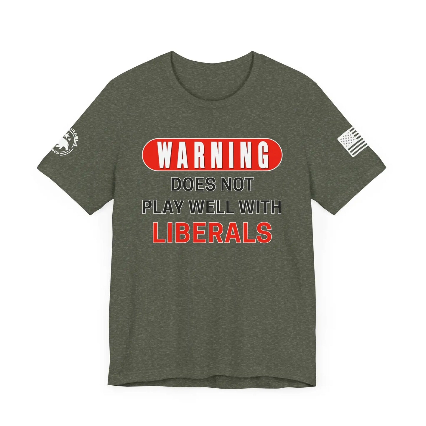 Warning Does Not Play Well With Liberals Men's Tee - Deplorable Tees