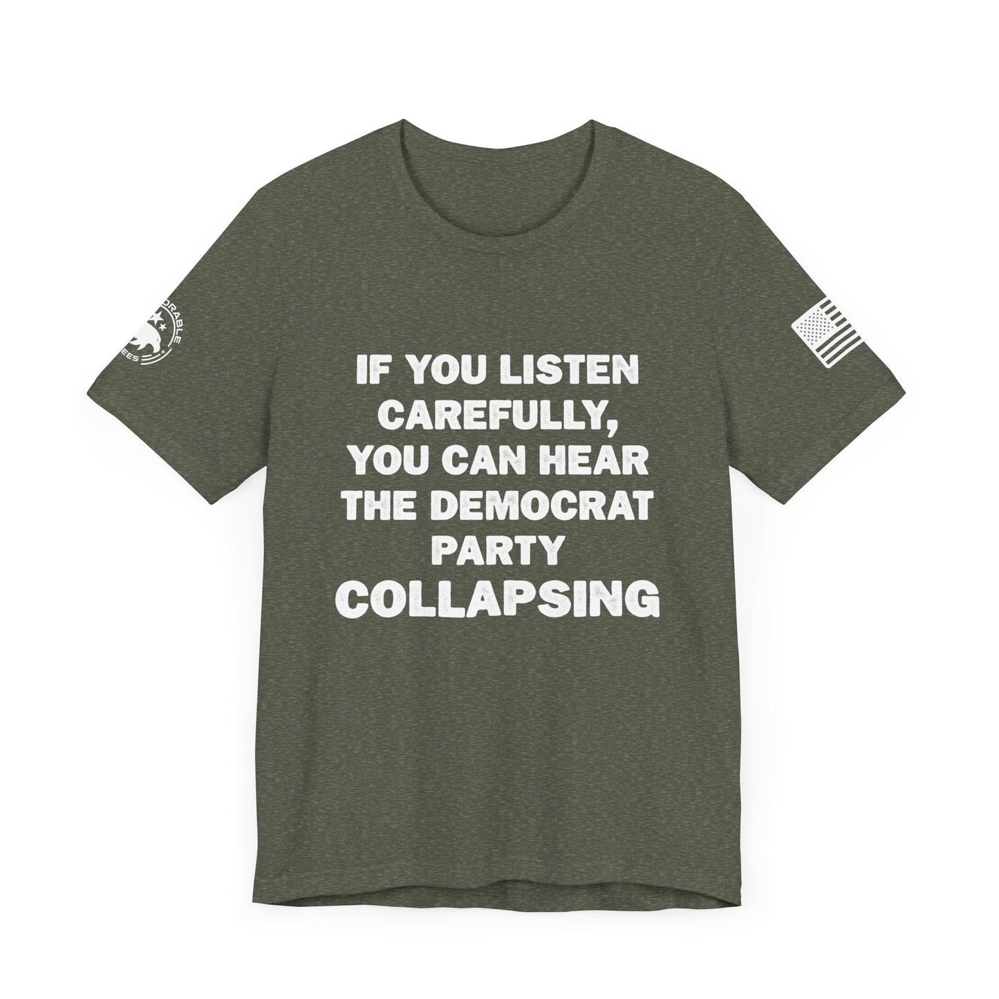 Democrat Party Collapsing Men's Short Sleeve Tee - Deplorable Tees