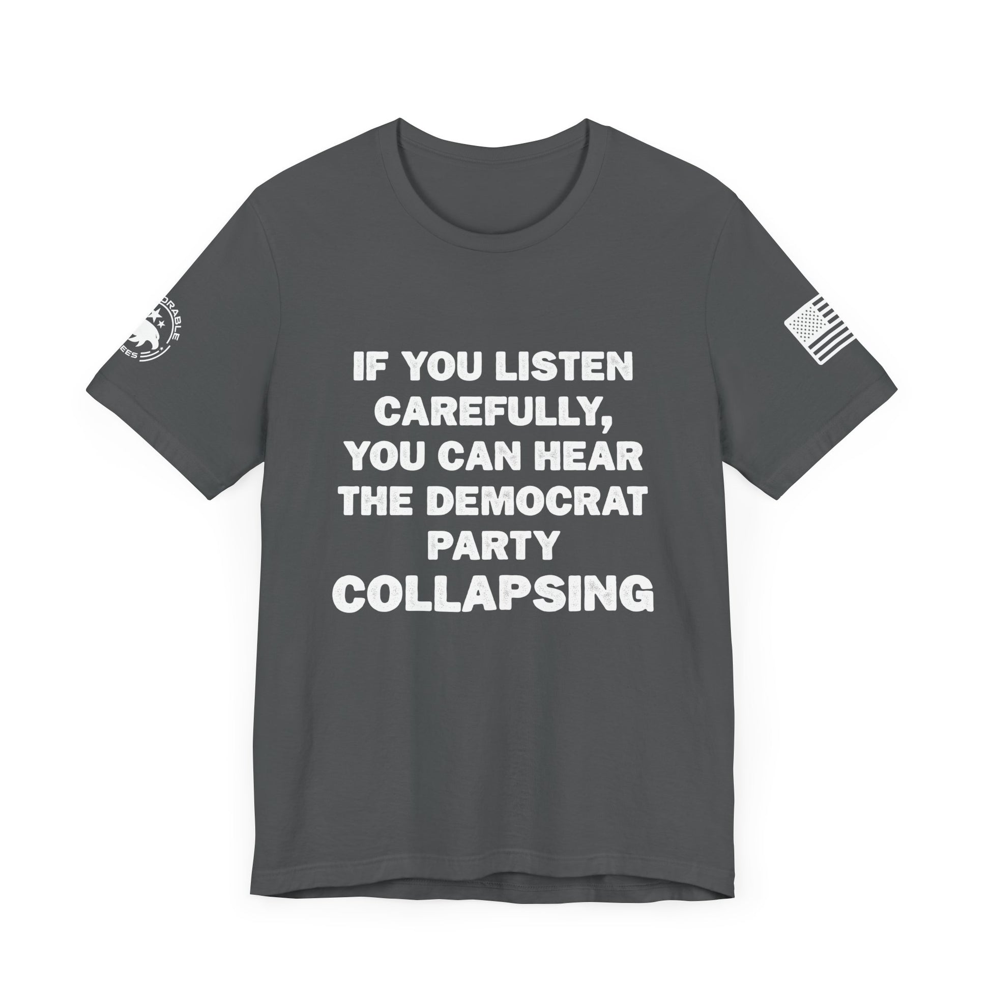 Democrat Party Collapsing Men's Short Sleeve Tee - Deplorable Tees