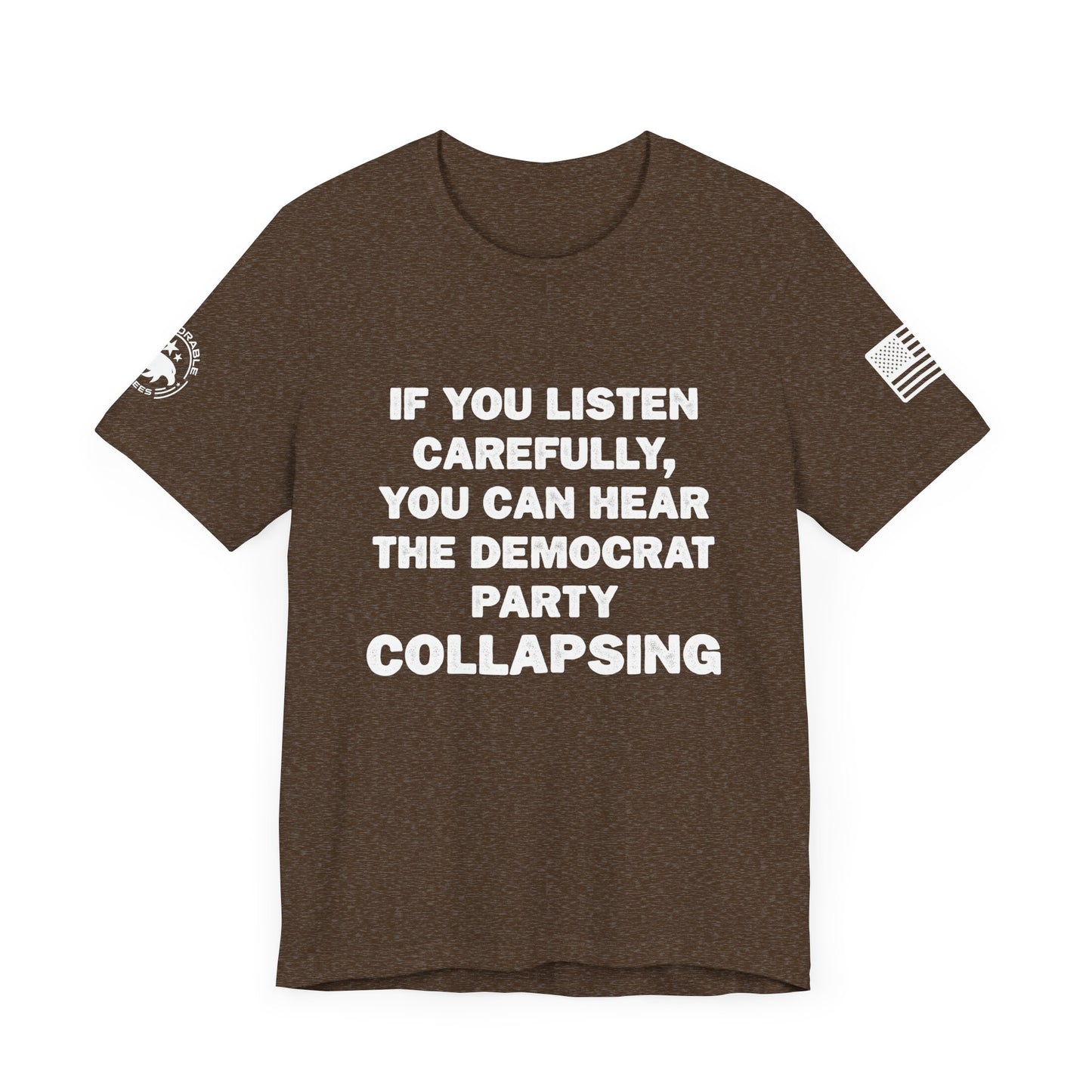 Democrat Party Collapsing Men's Short Sleeve Tee - Deplorable Tees