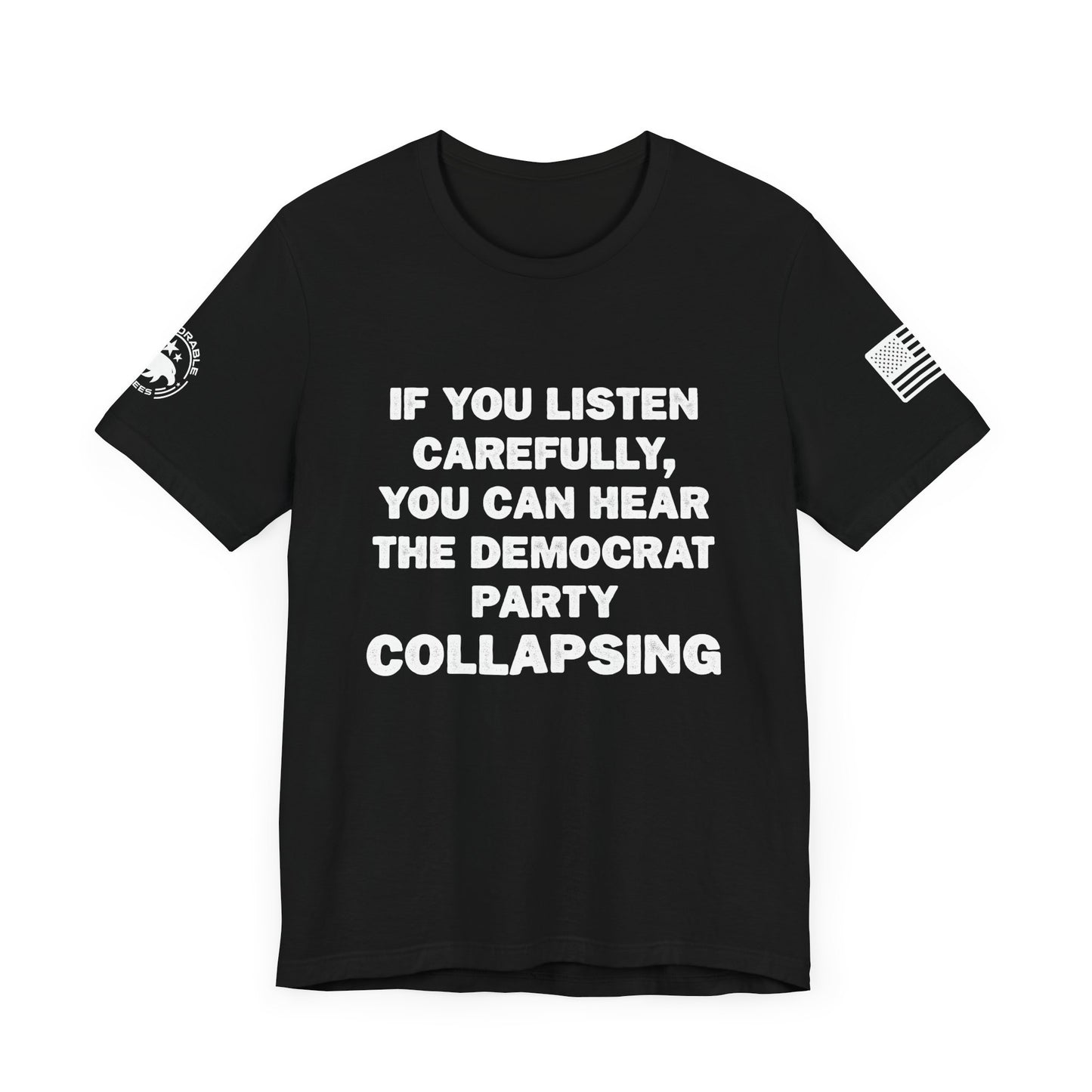 Democrat Party Collapsing Men's Short Sleeve Tee - Deplorable Tees