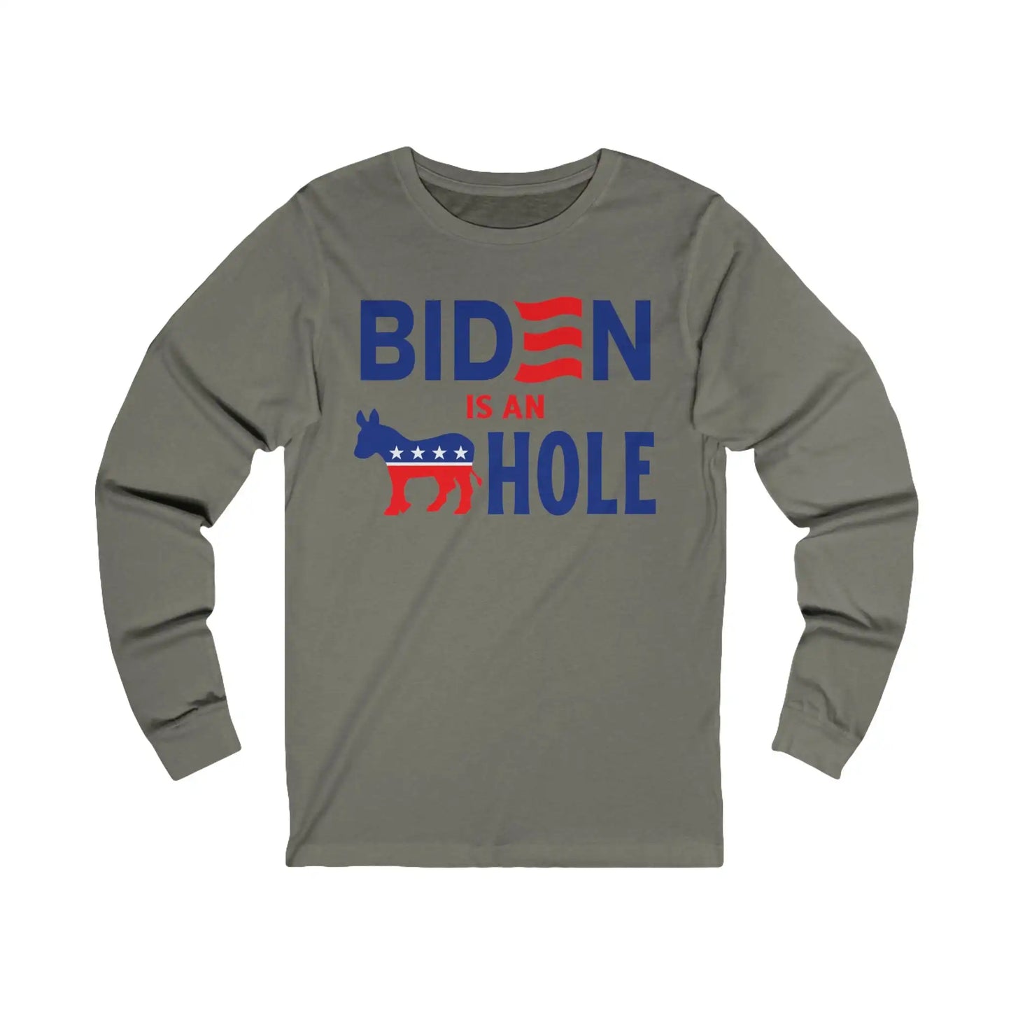 Biden Is An --- Hole Men's Long Sleeve Tee - Deplorable Tees