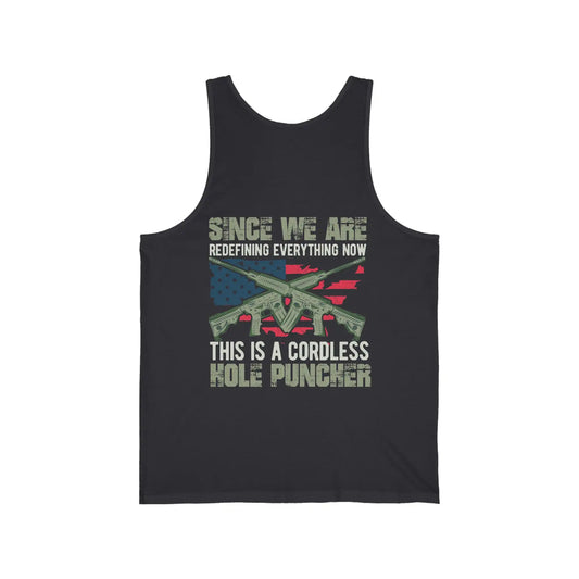 Cordless Hole Puncher Now Men's Jersey Tank - Deplorable Tees
