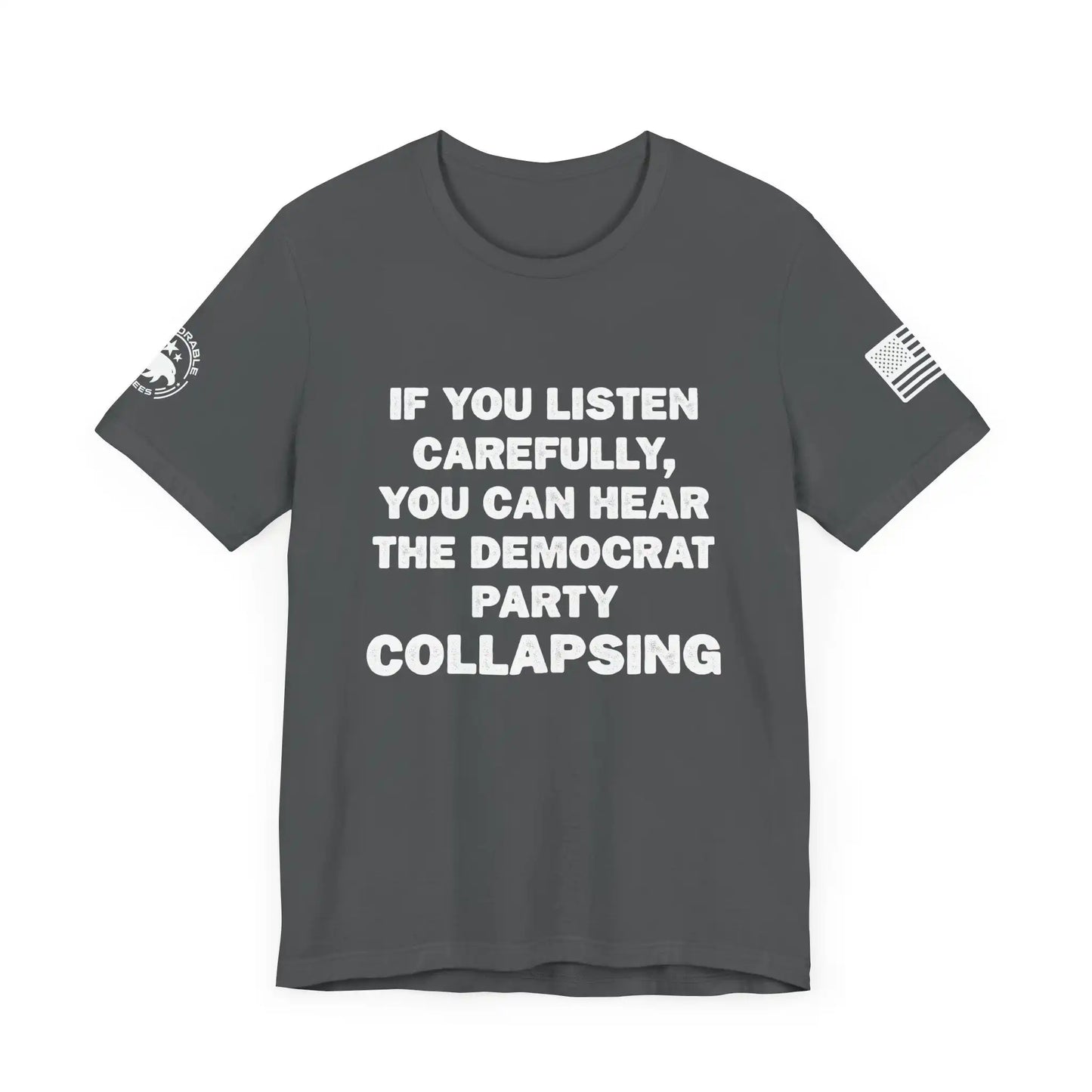 Democrat Party Collapsing Men's Short Sleeve Tee - Deplorable Tees