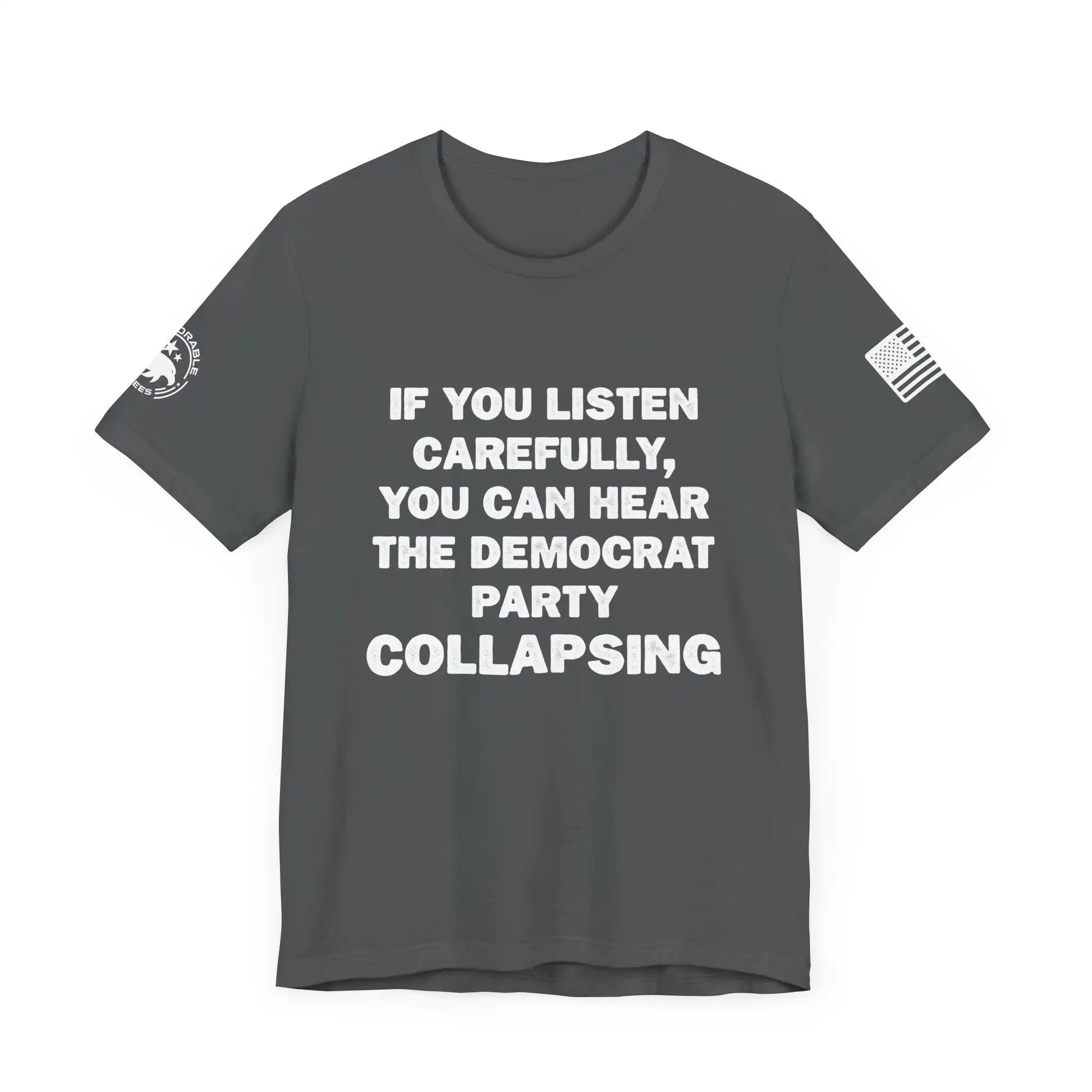 Democrat Party Collapsing Men's Short Sleeve Tee - Deplorable Tees