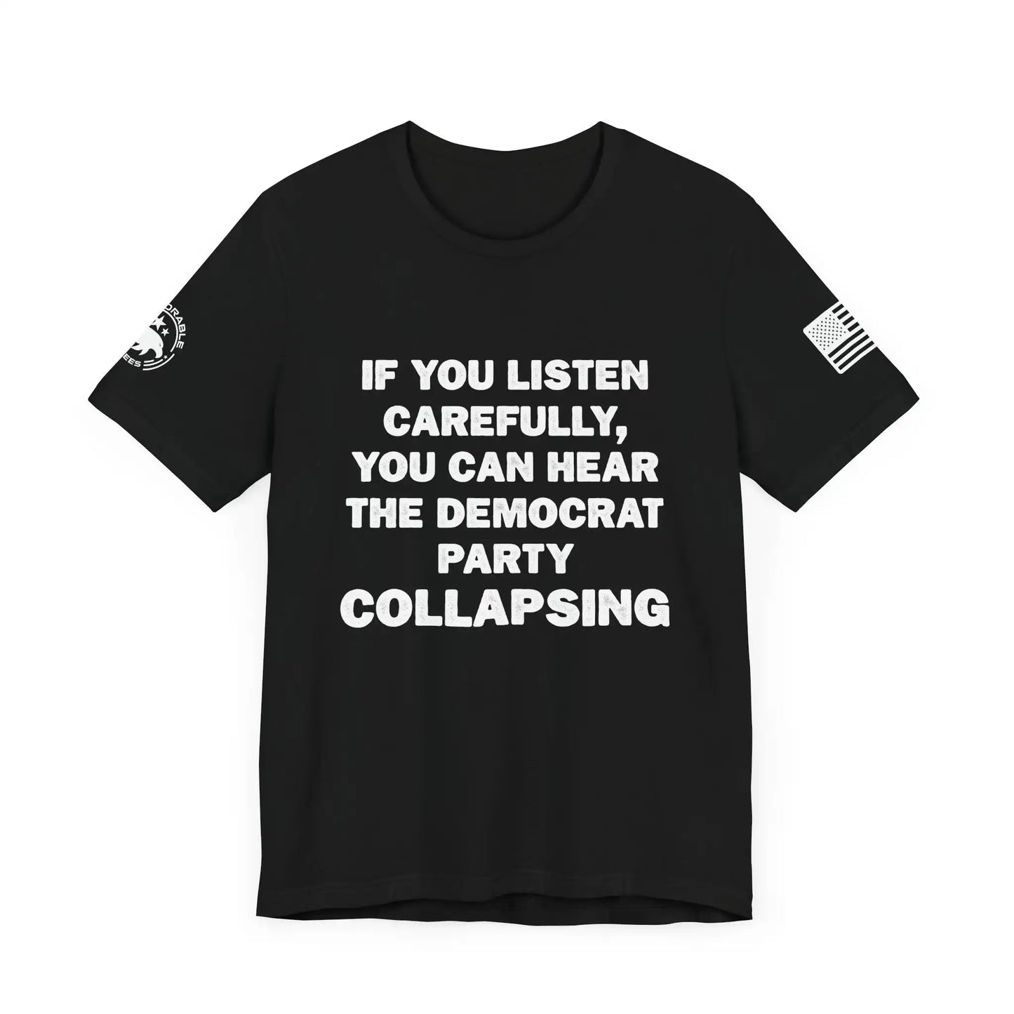Democrat Party Collapsing Men's Short Sleeve Tee - Deplorable Tees
