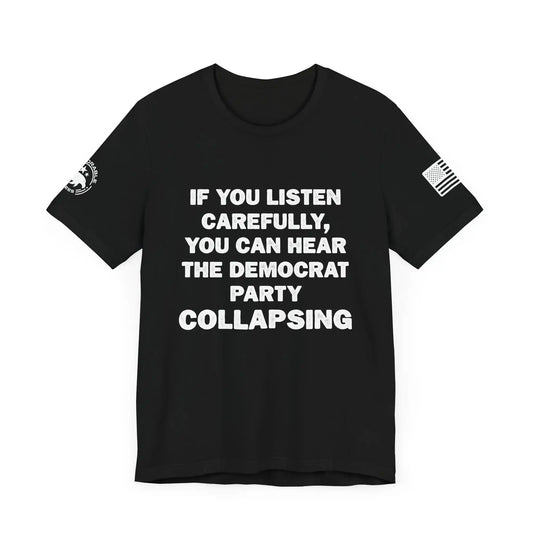 Democrat Party Collapsing Men's Short Sleeve Tee - Deplorable Tees