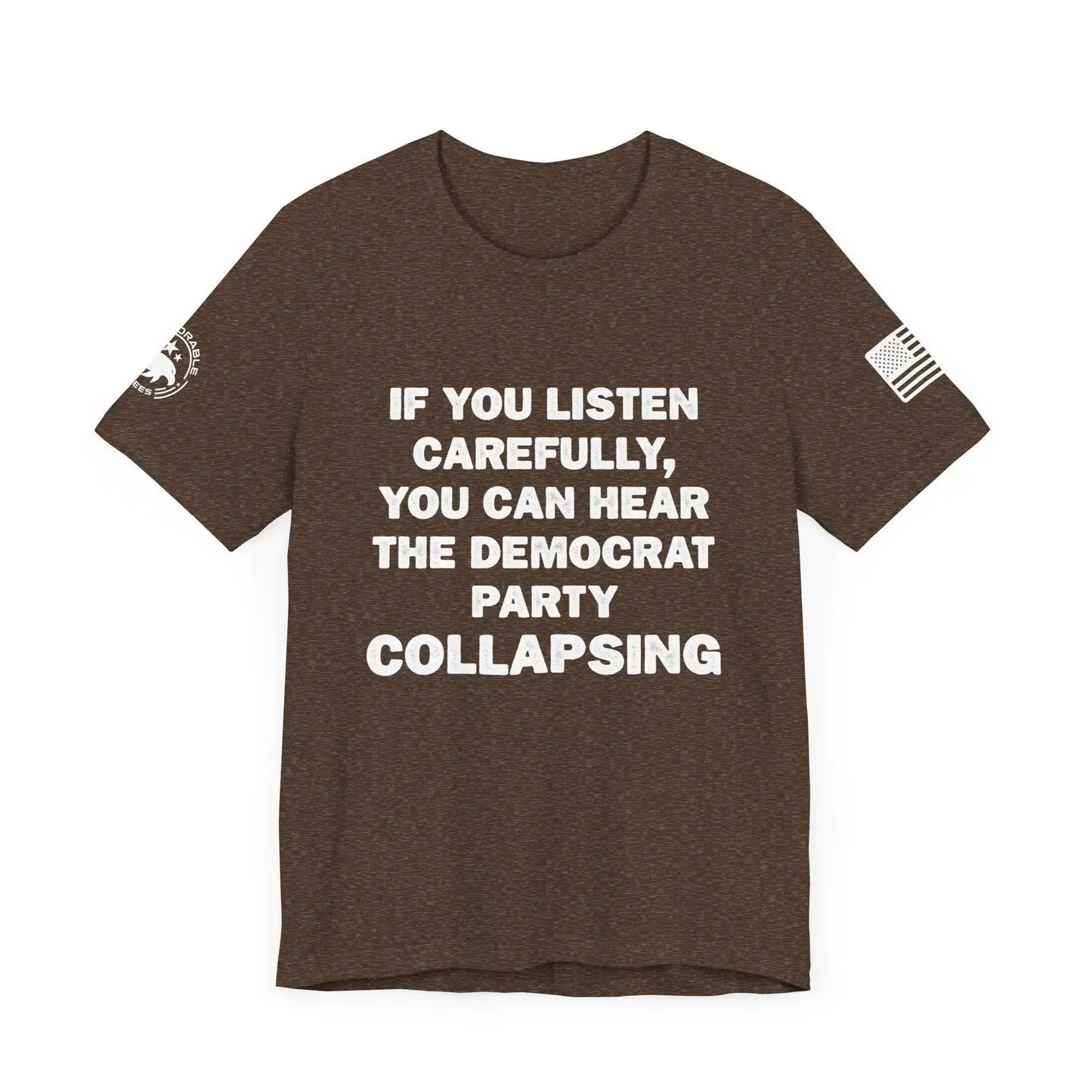 Democrat Party Collapsing Men's Short Sleeve Tee - Deplorable Tees