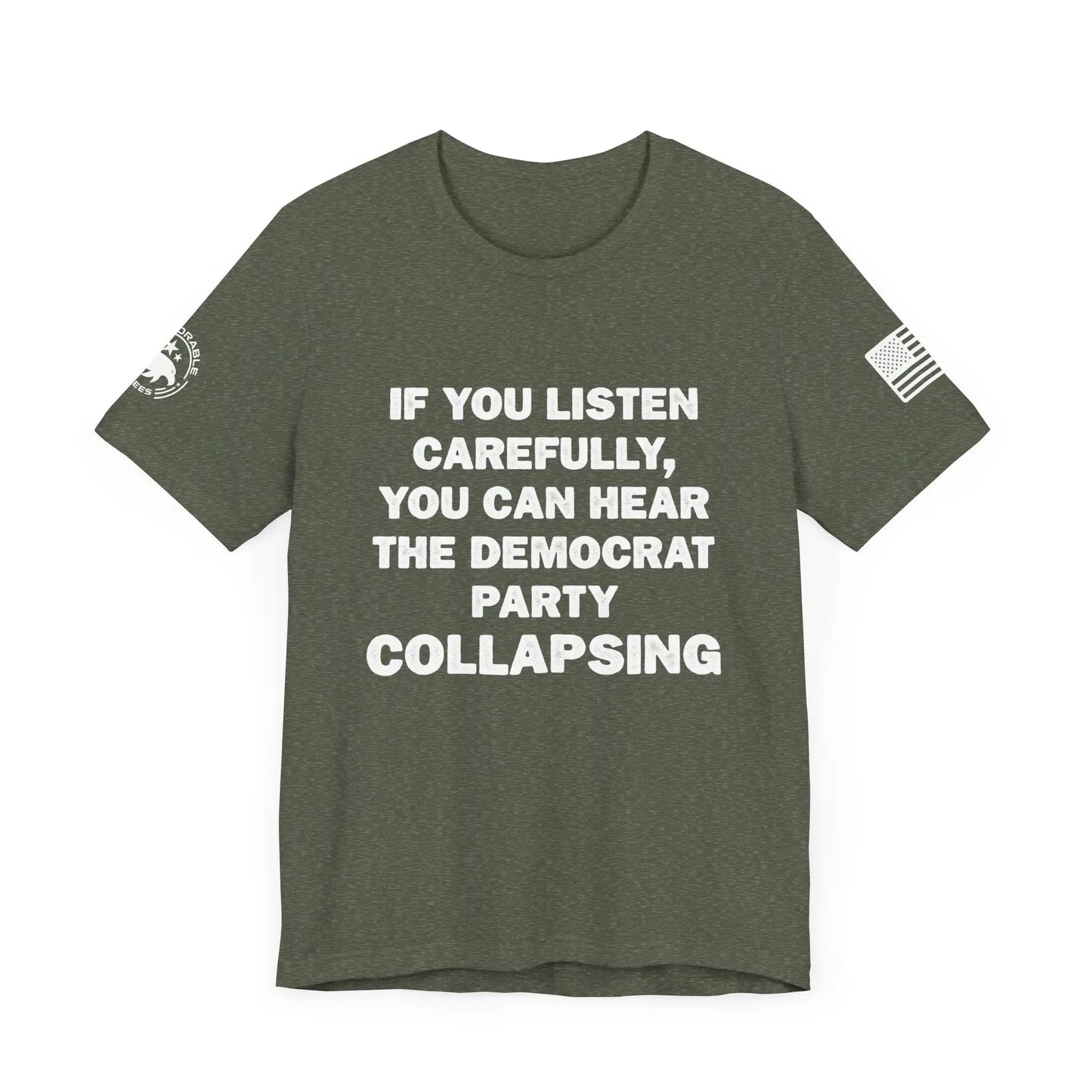Democrat Party Collapsing Men's Short Sleeve Tee - Deplorable Tees