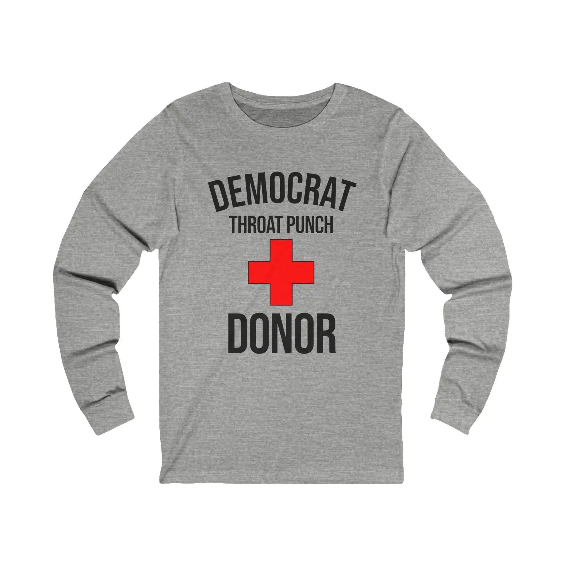 Democrat Throat Punch Donor Men's Long Sleeve - Deplorable Tees