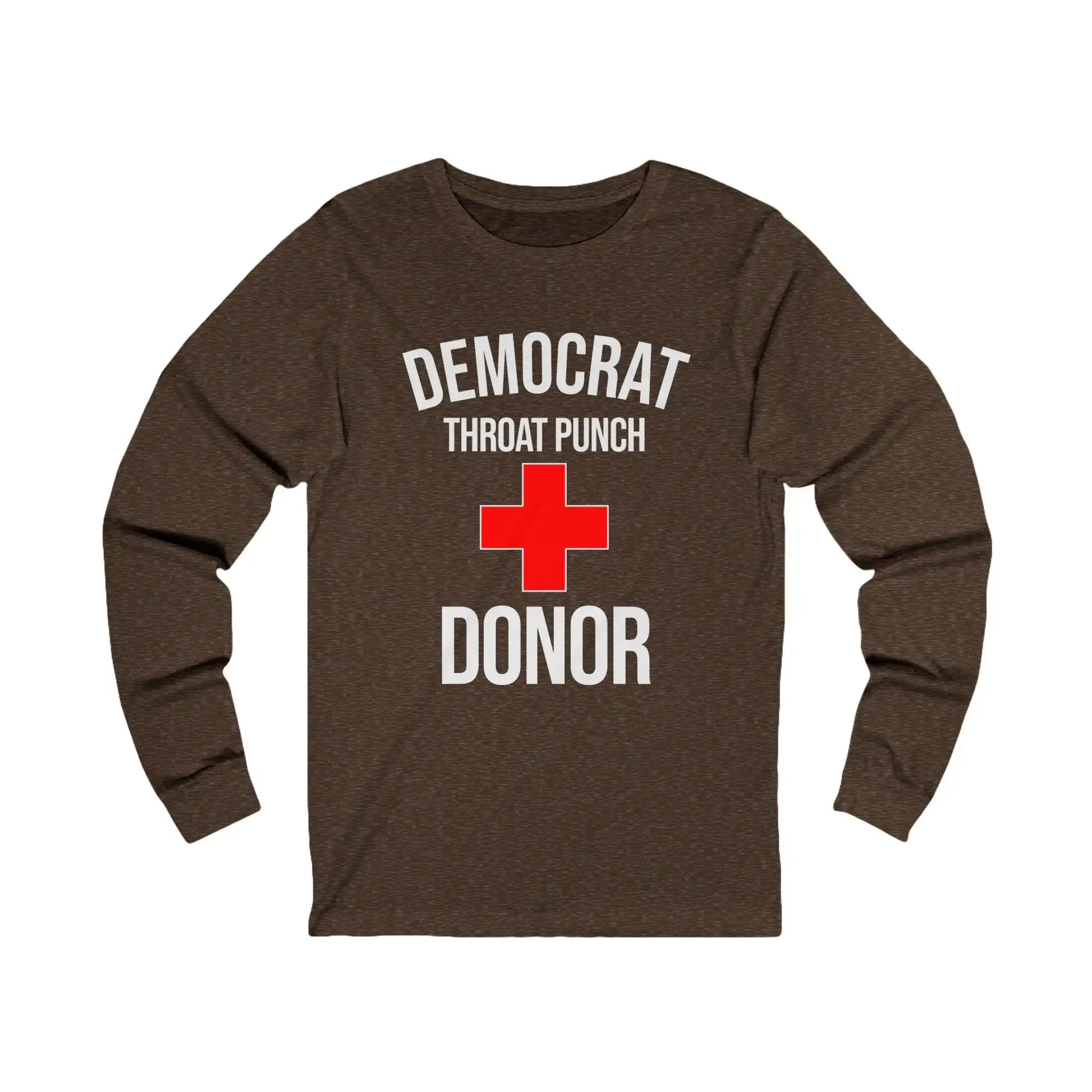 Democrat Throat Punch Donor Men's Long Sleeve - Deplorable Tees