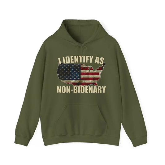 I Identify As Non-Bidenary Men's Hooded Sweatshirt - Deplorable Tees