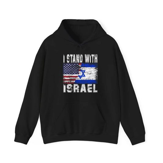 I Stand With Israel Men's Hooded Sweatshirt - Deplorable Tees