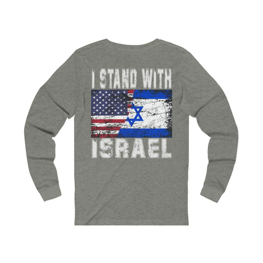 I Stand With Israel Men's Jersey Long Sleeve Tee - Deplorable Tees