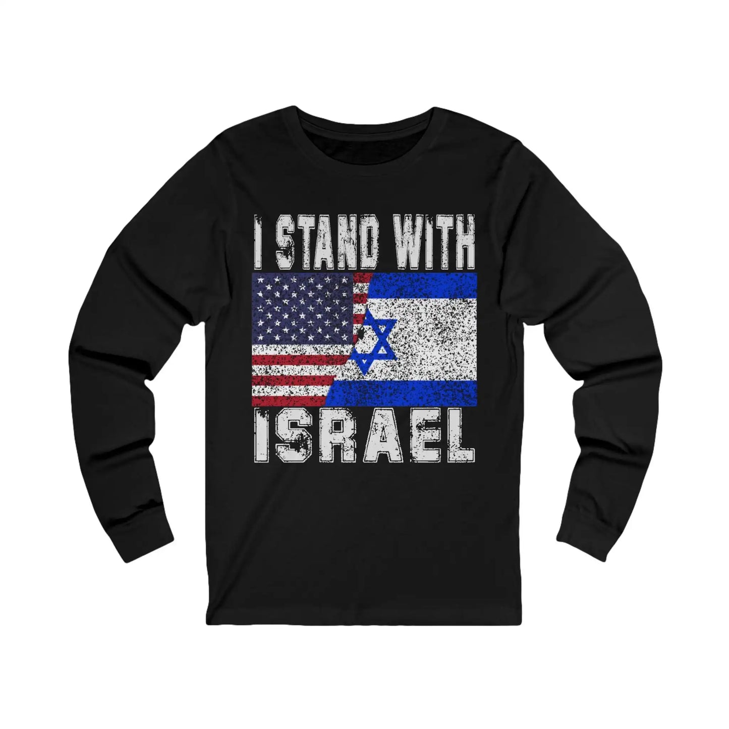 I Stand With Israel Men's Long Sleeve Tee - Deplorable Tees