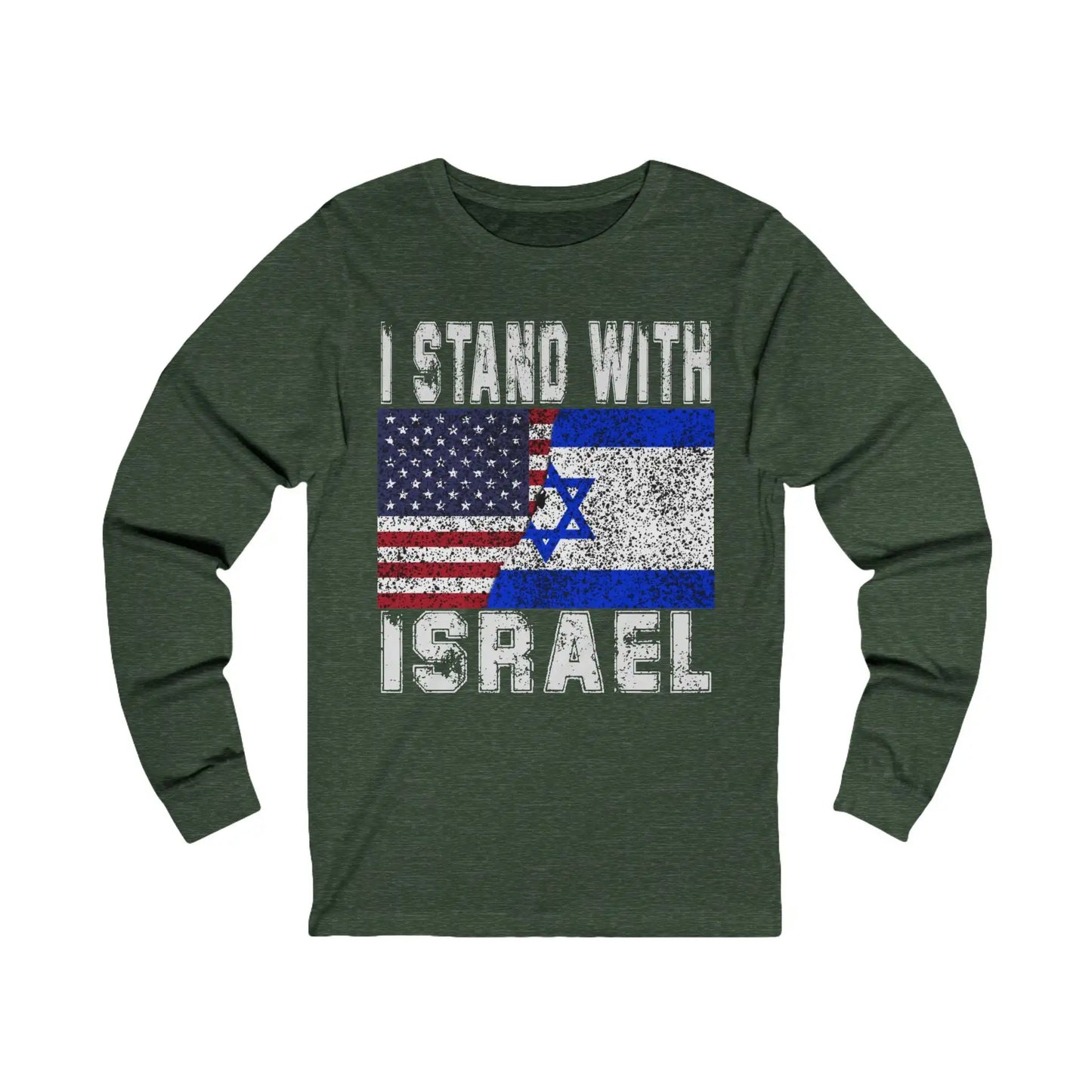 I Stand With Israel Men's Long Sleeve Tee - Deplorable Tees