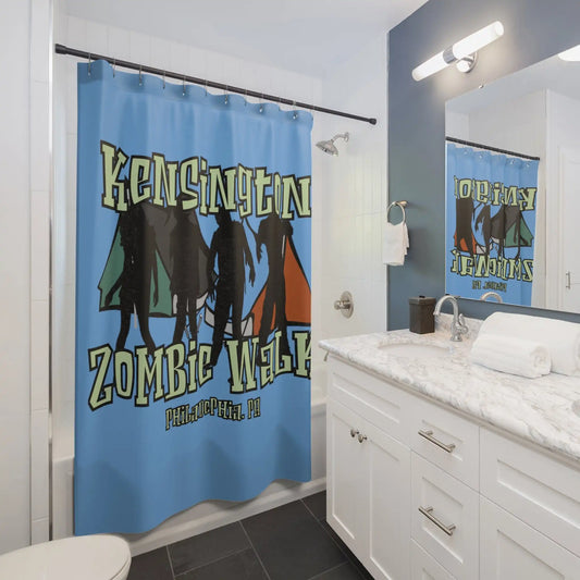 Kensington Zombie Walk Shower Curtains - Deplorable Tees