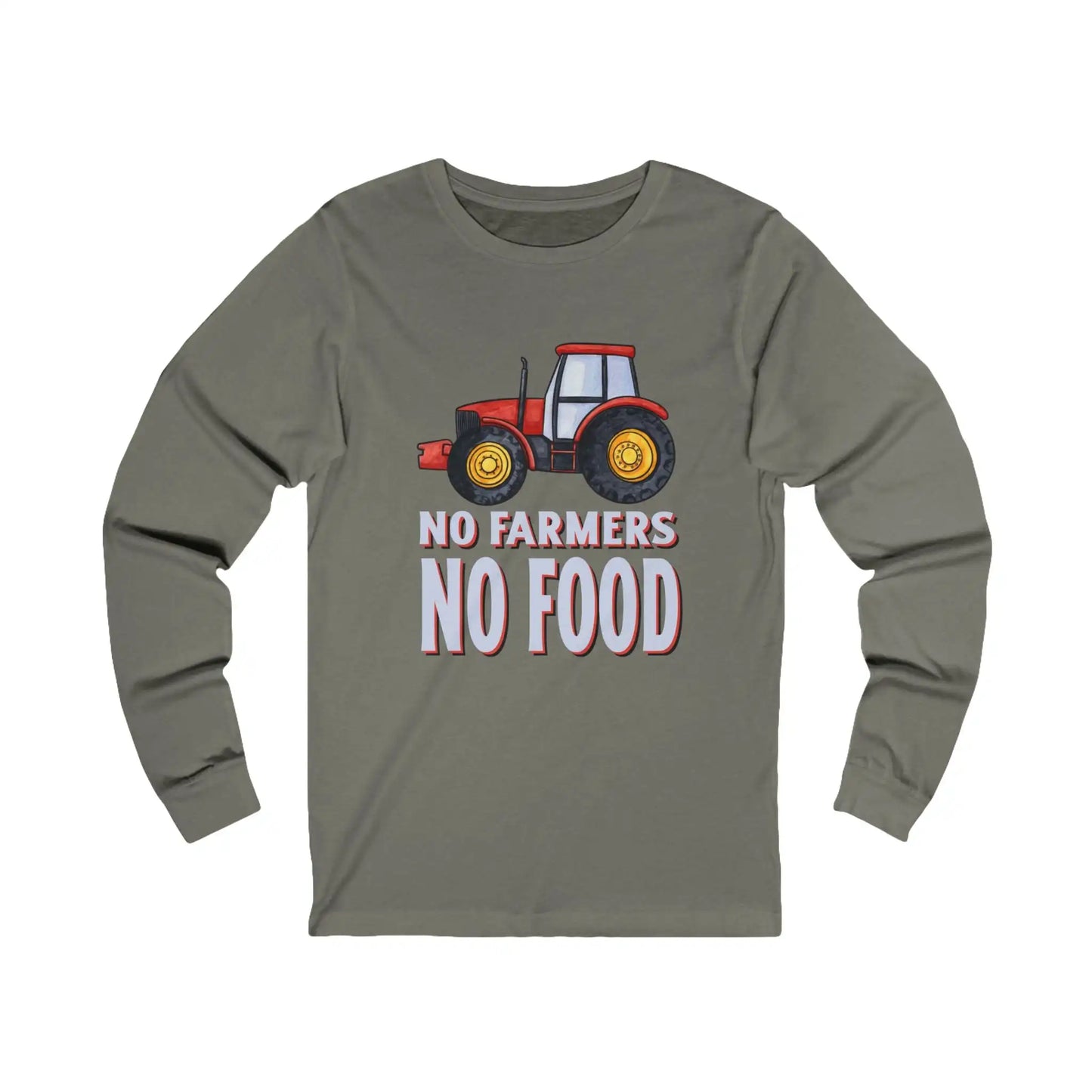 No Farmers No Food Men's Long Sleeve Tee - Deplorable Tees