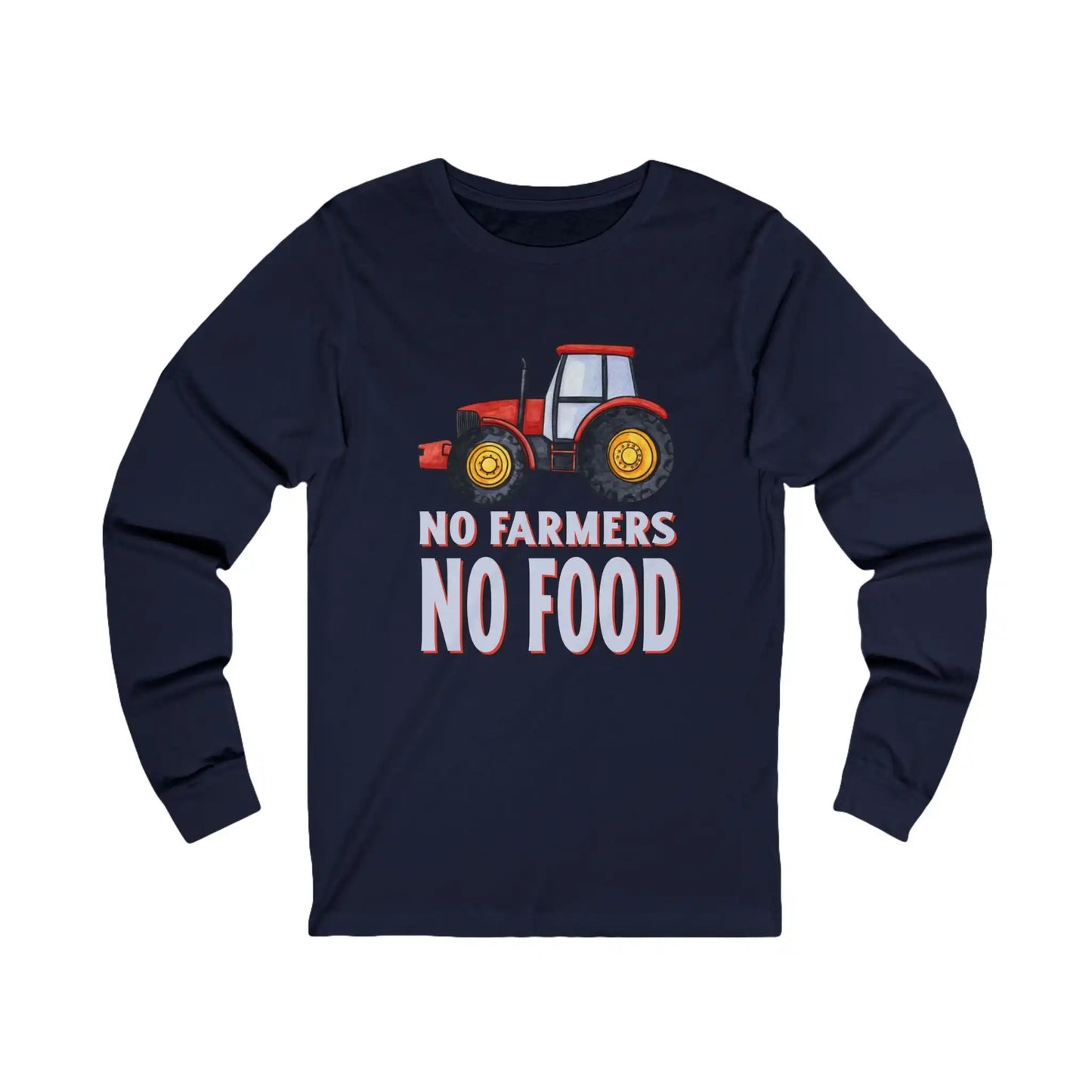 No Farmers No Food Men's Long Sleeve Tee - Deplorable Tees