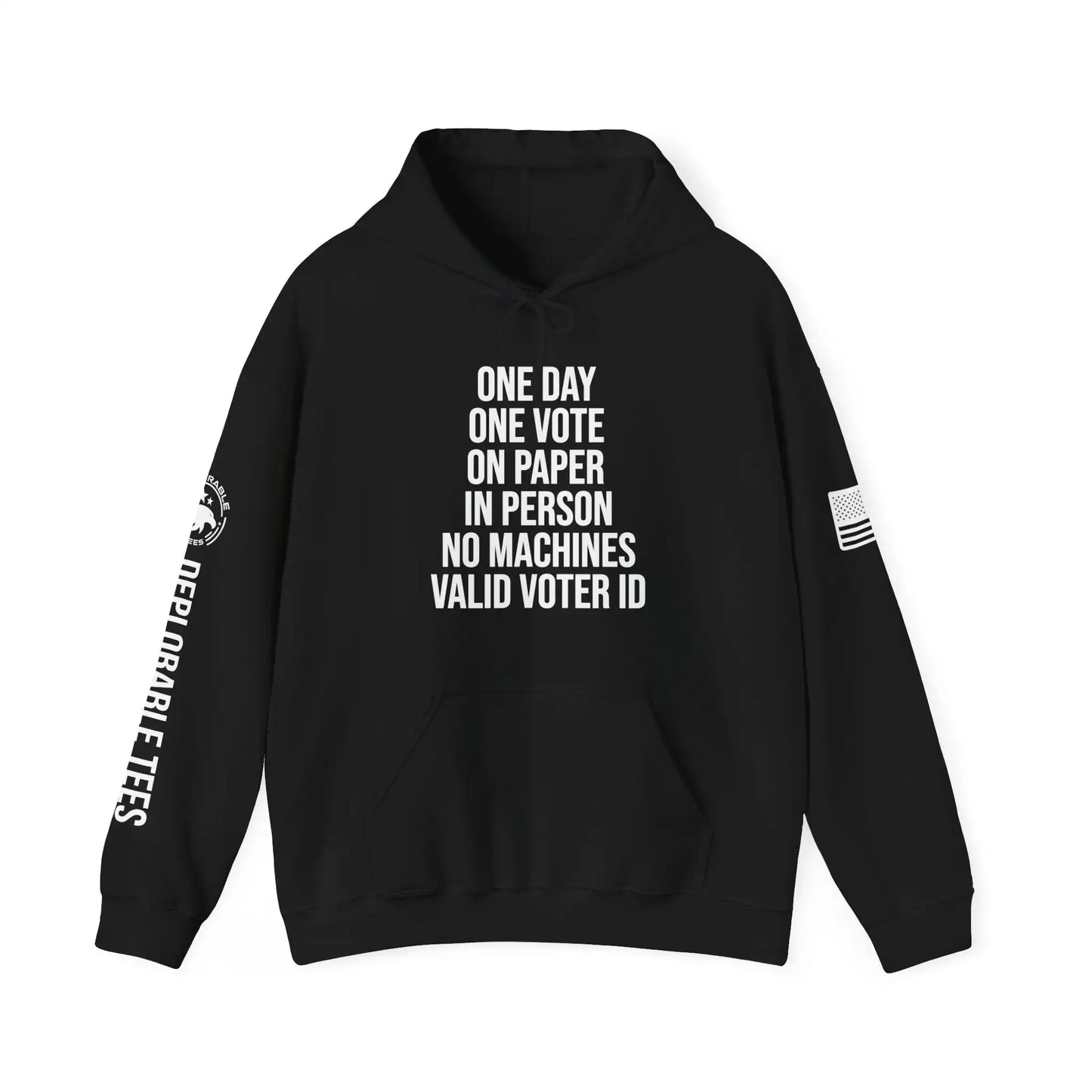 One Day One Vote Men's Hooded Sweatshirt - Deplorable Tees