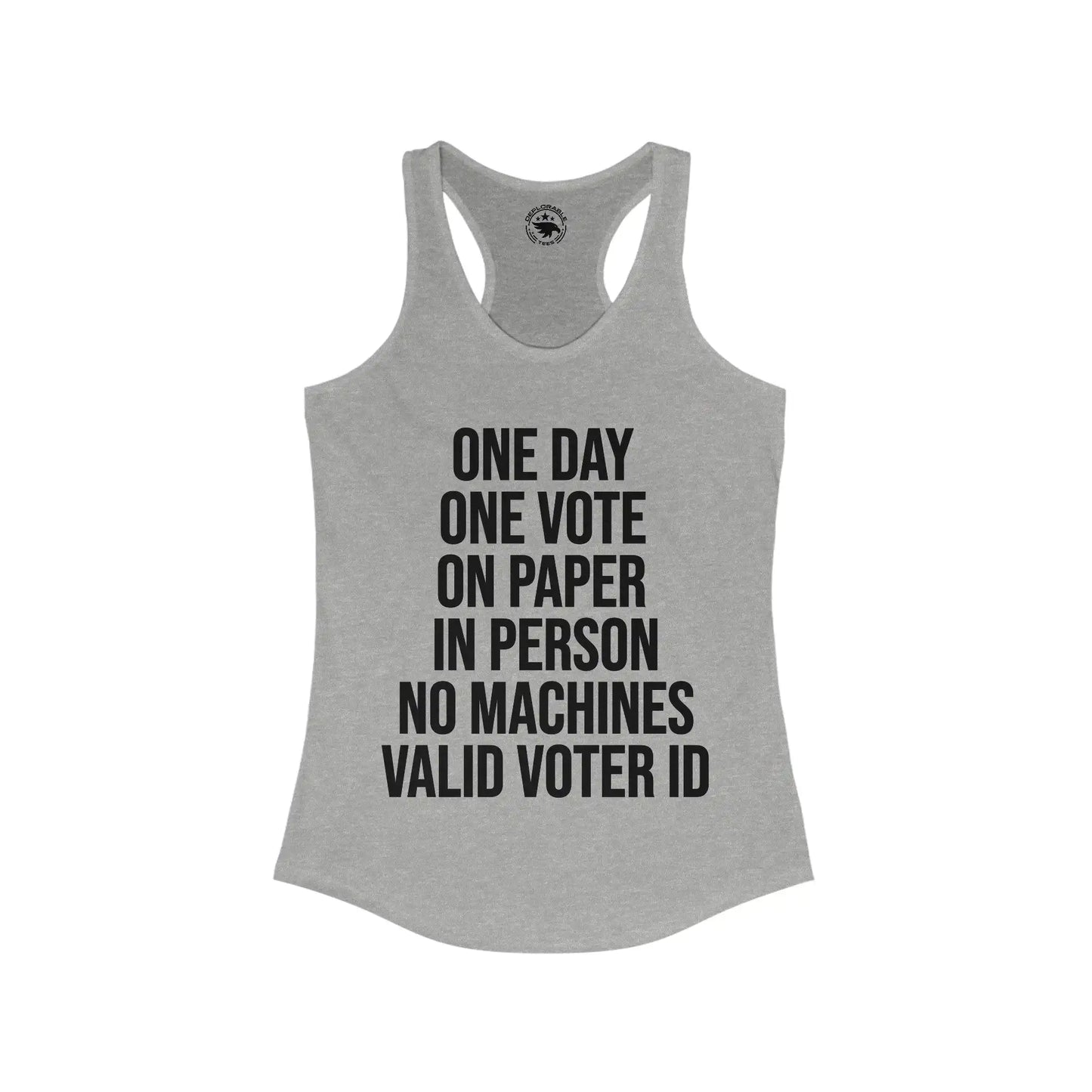 One Day One Vote Women's Racerback Tank - Deplorable Tees