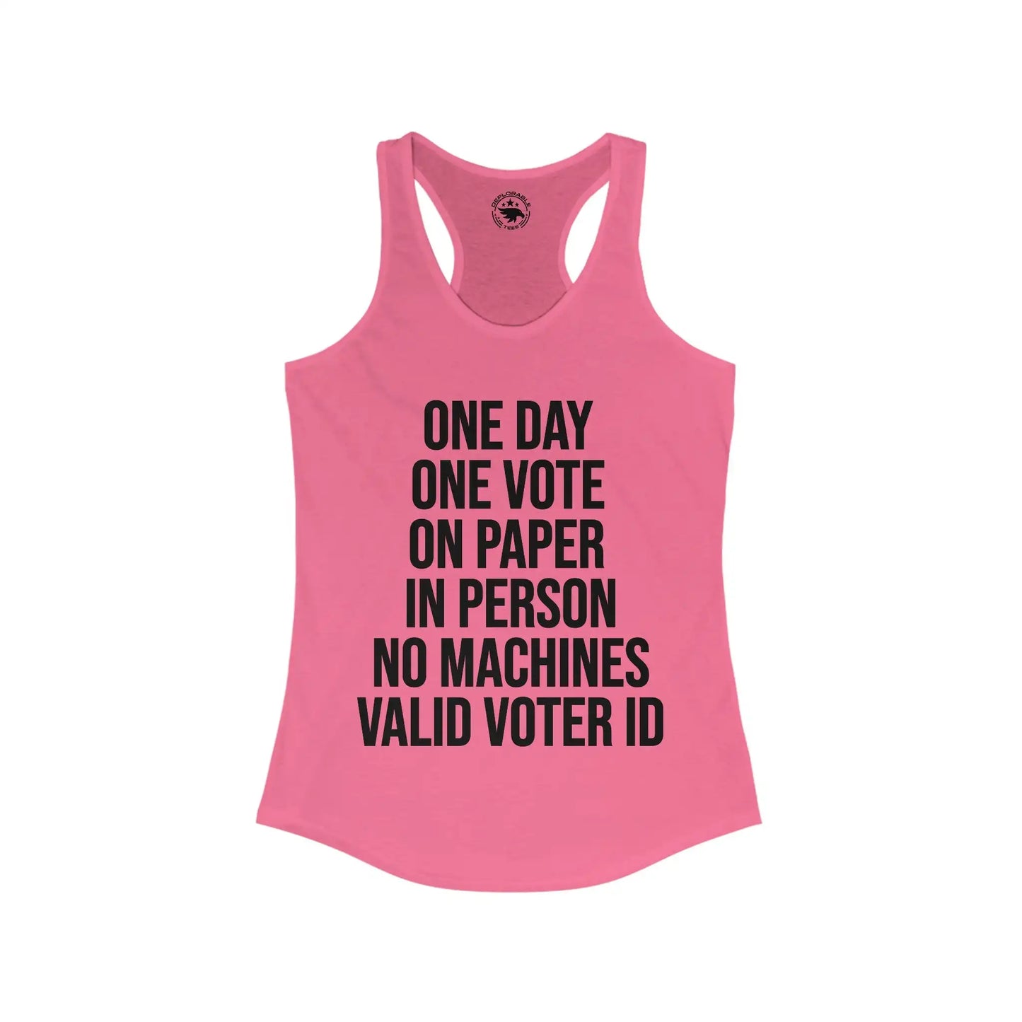 One Day One Vote Women's Racerback Tank - Deplorable Tees