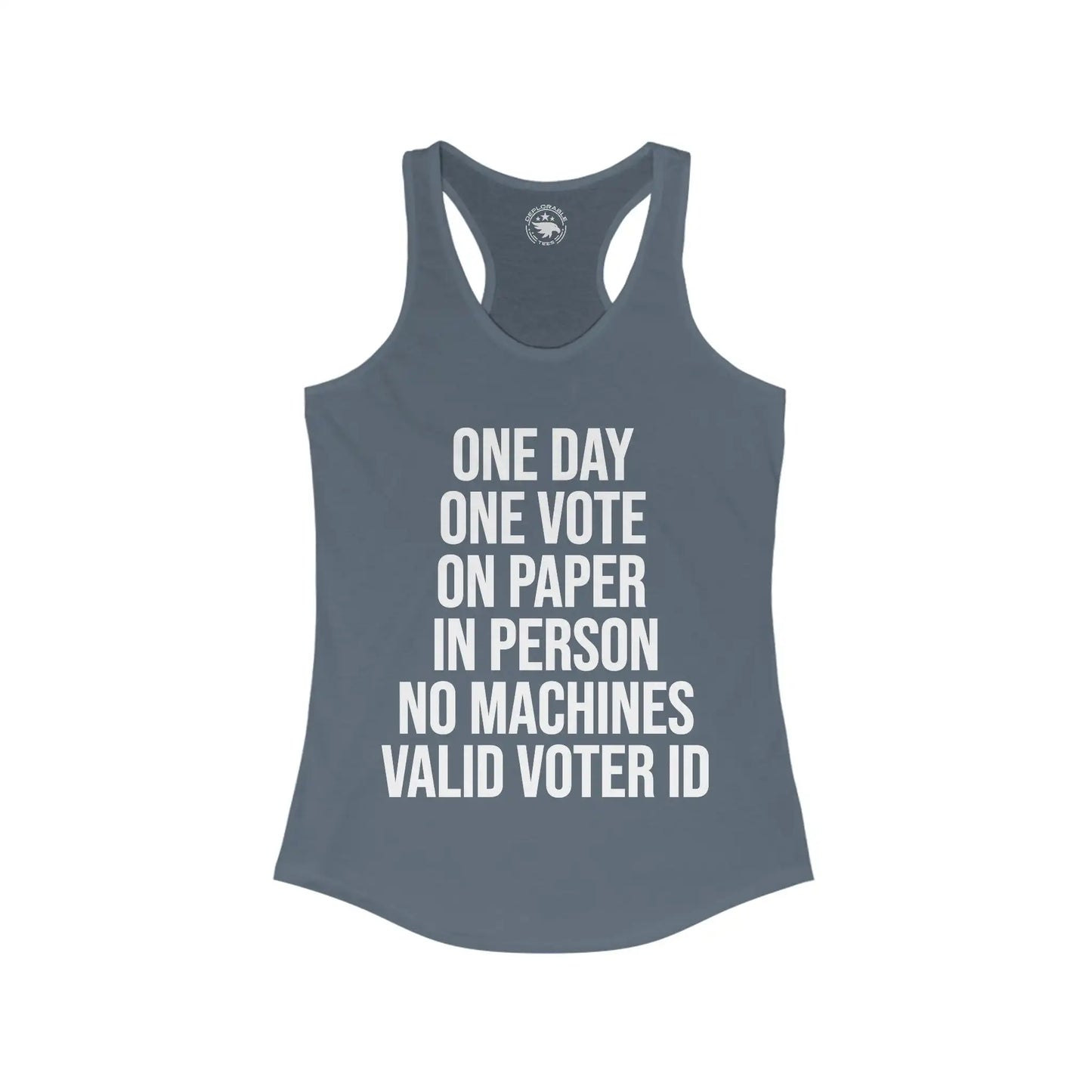 One Day One Vote Women's Racerback Tank - Deplorable Tees