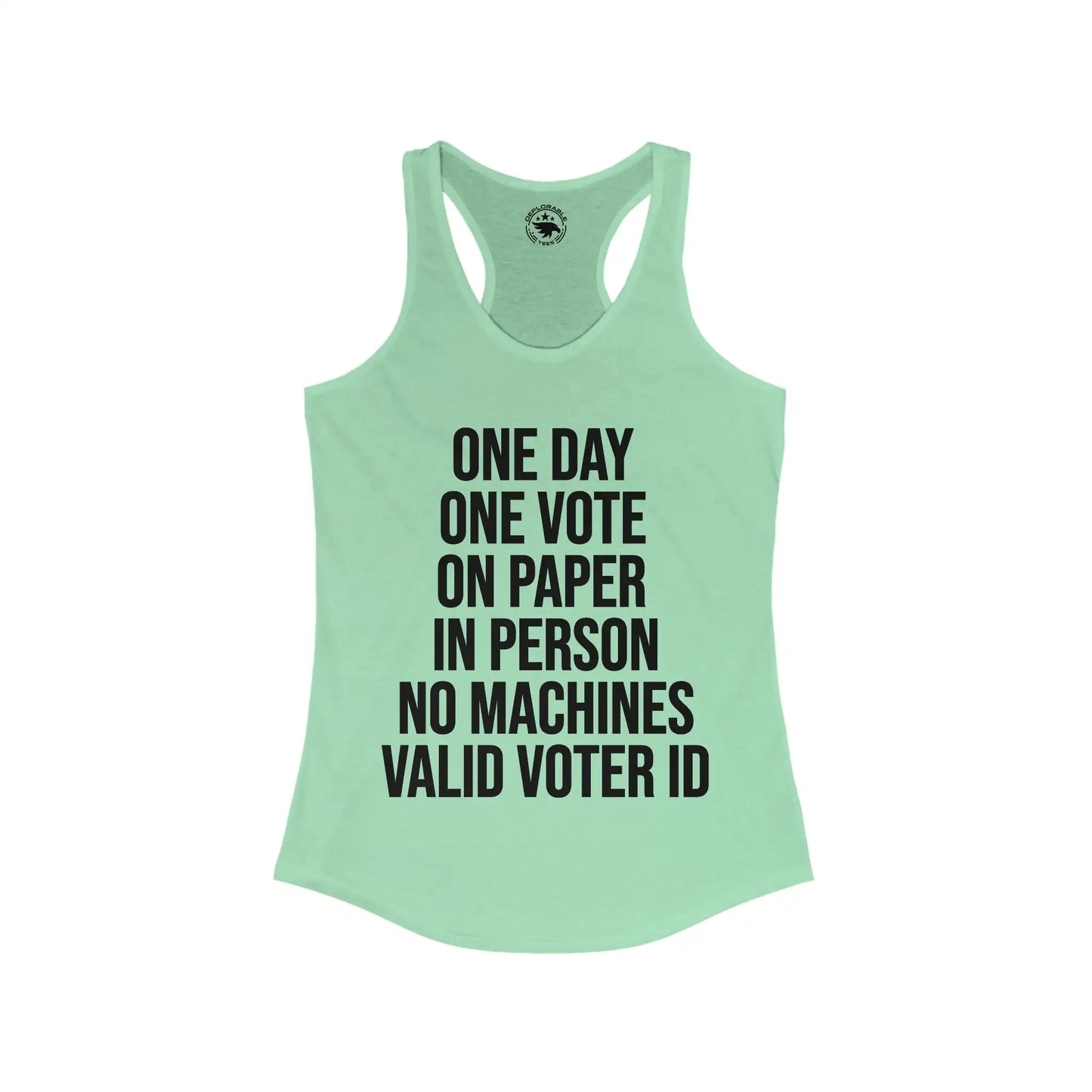 One Day One Vote Women's Racerback Tank - Deplorable Tees