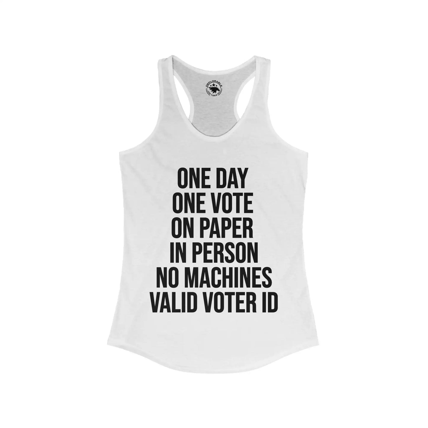 One Day One Vote Women's Racerback Tank - Deplorable Tees