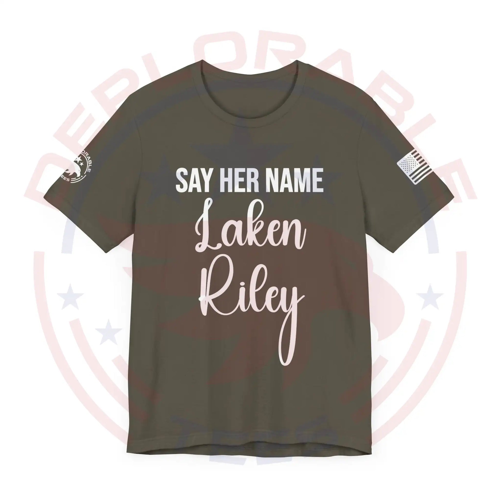 Say Her Name Laken Riley Men's Tee - Deplorable Tees