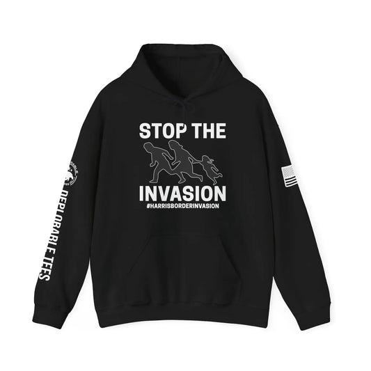 Stop The Invasion Men's Hooded Sweatshirt - Deplorable Tees