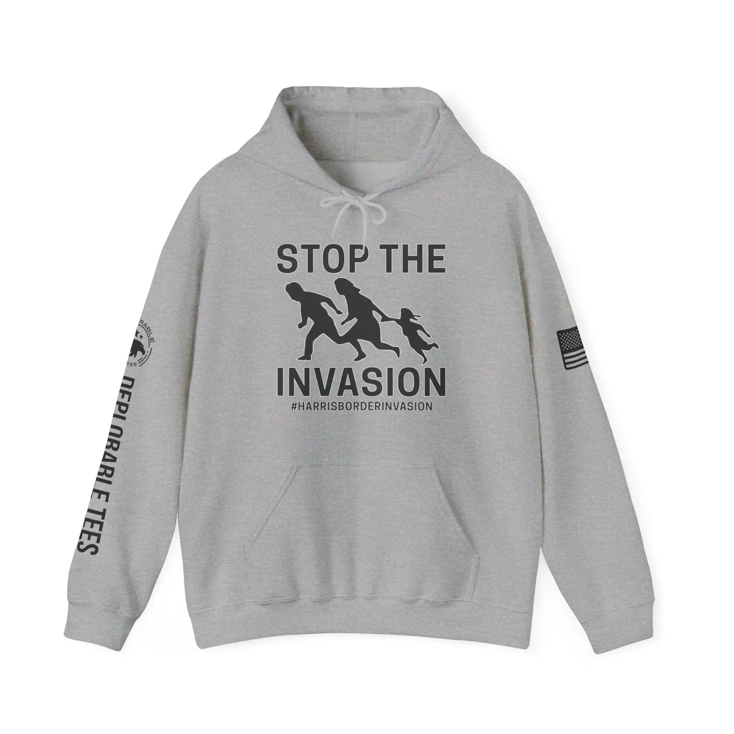 Stop The Invasion Men's Hooded Sweatshirt - Deplorable Tees
