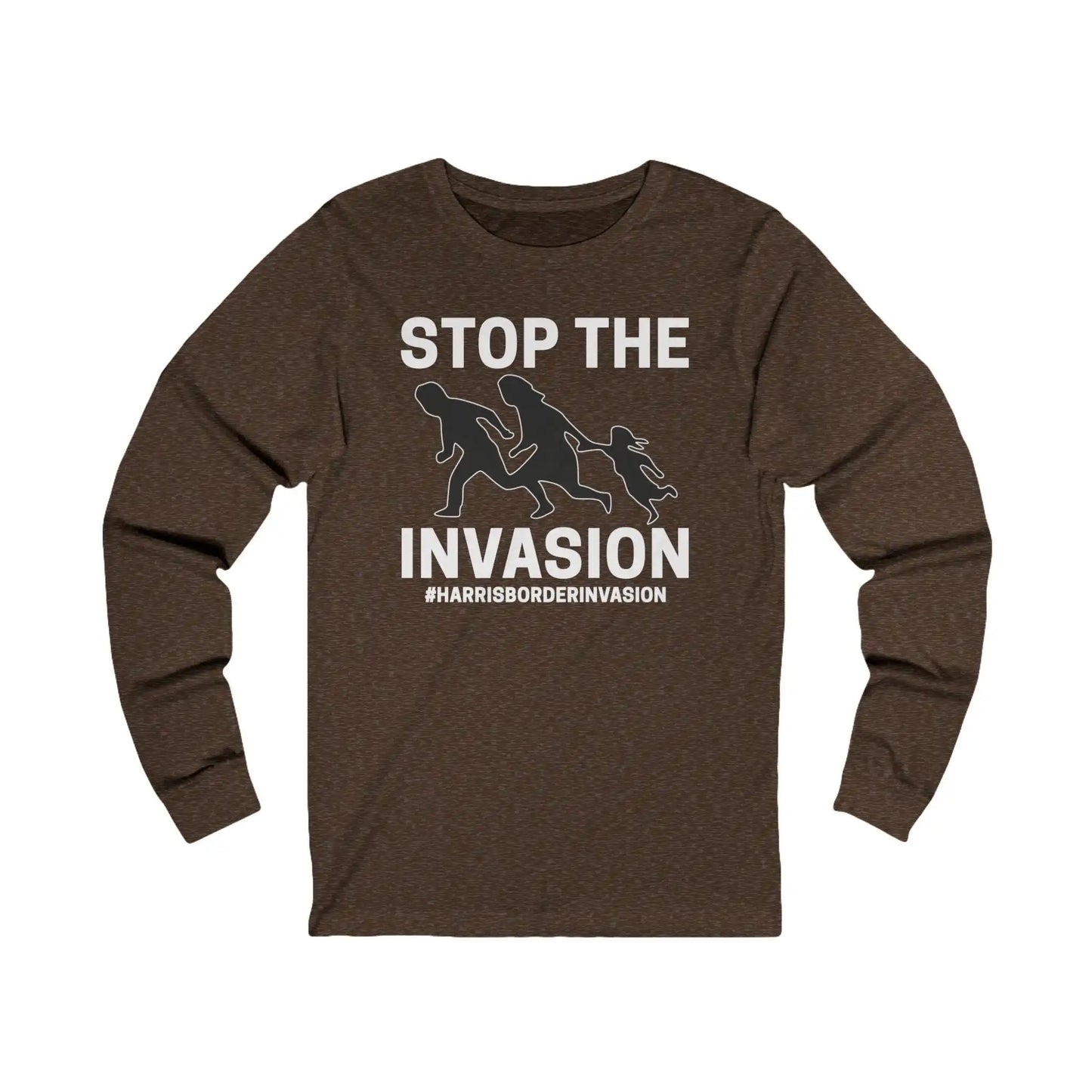 Stop The Invasion Men's Long Sleeve Tee - Deplorable Tees