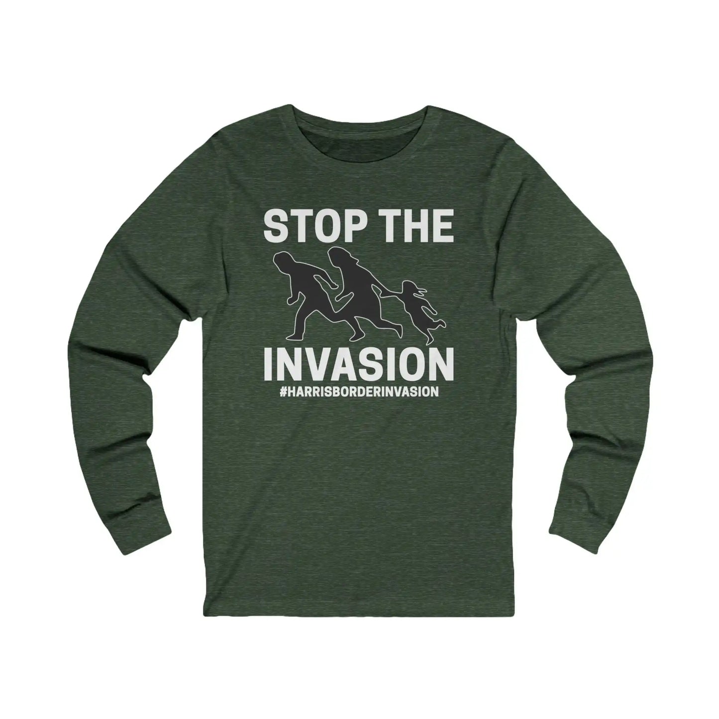 Stop The Invasion Men's Long Sleeve Tee - Deplorable Tees