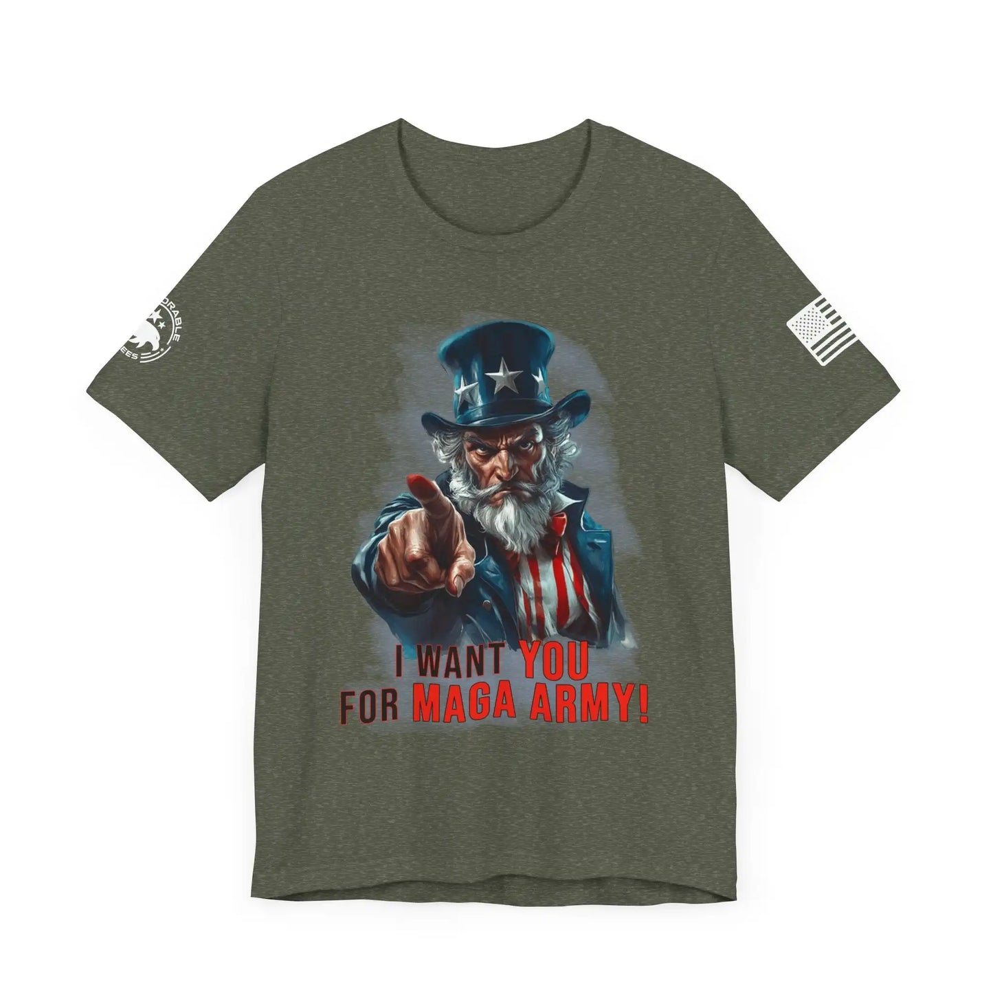 Uncle Sam MAGA Army Men's Short Sleeve Tee - Deplorable Tees