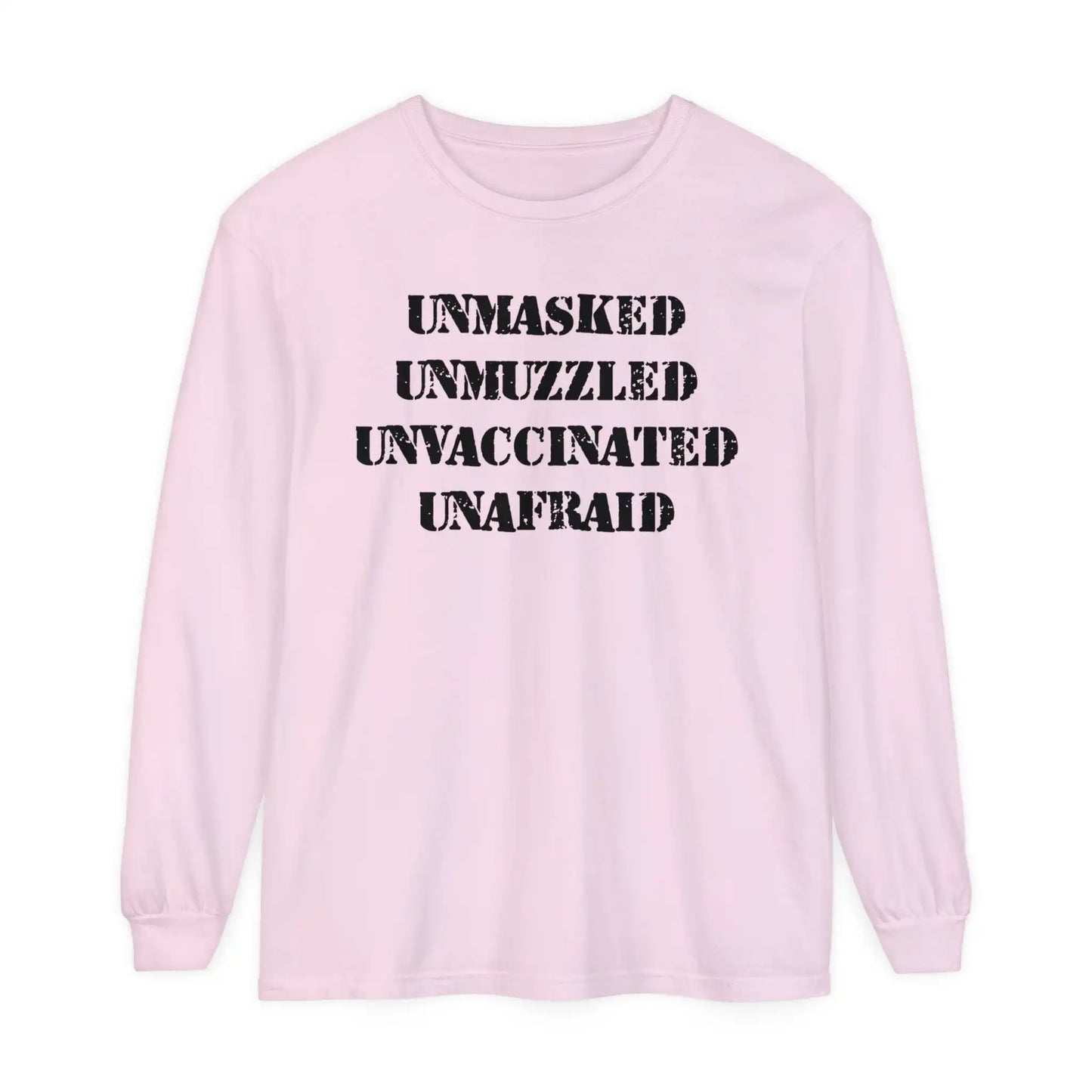 Unmasked Unmuzzled Unvaccinated Unafraid Women's Long Sleeve - Deplorable Tees