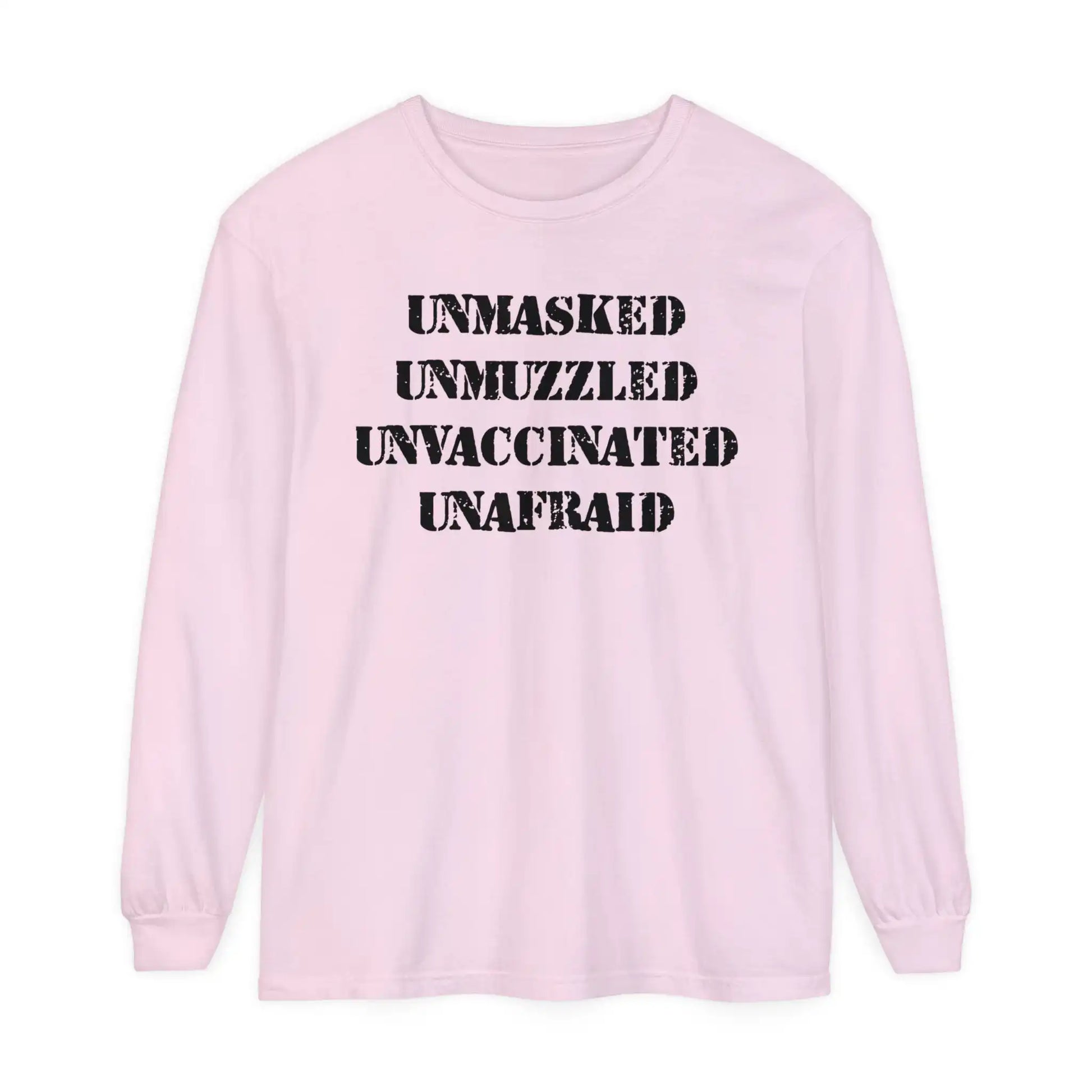Unmasked Unmuzzled Unvaccinated Unafraid Women's Long Sleeve - Deplorable Tees