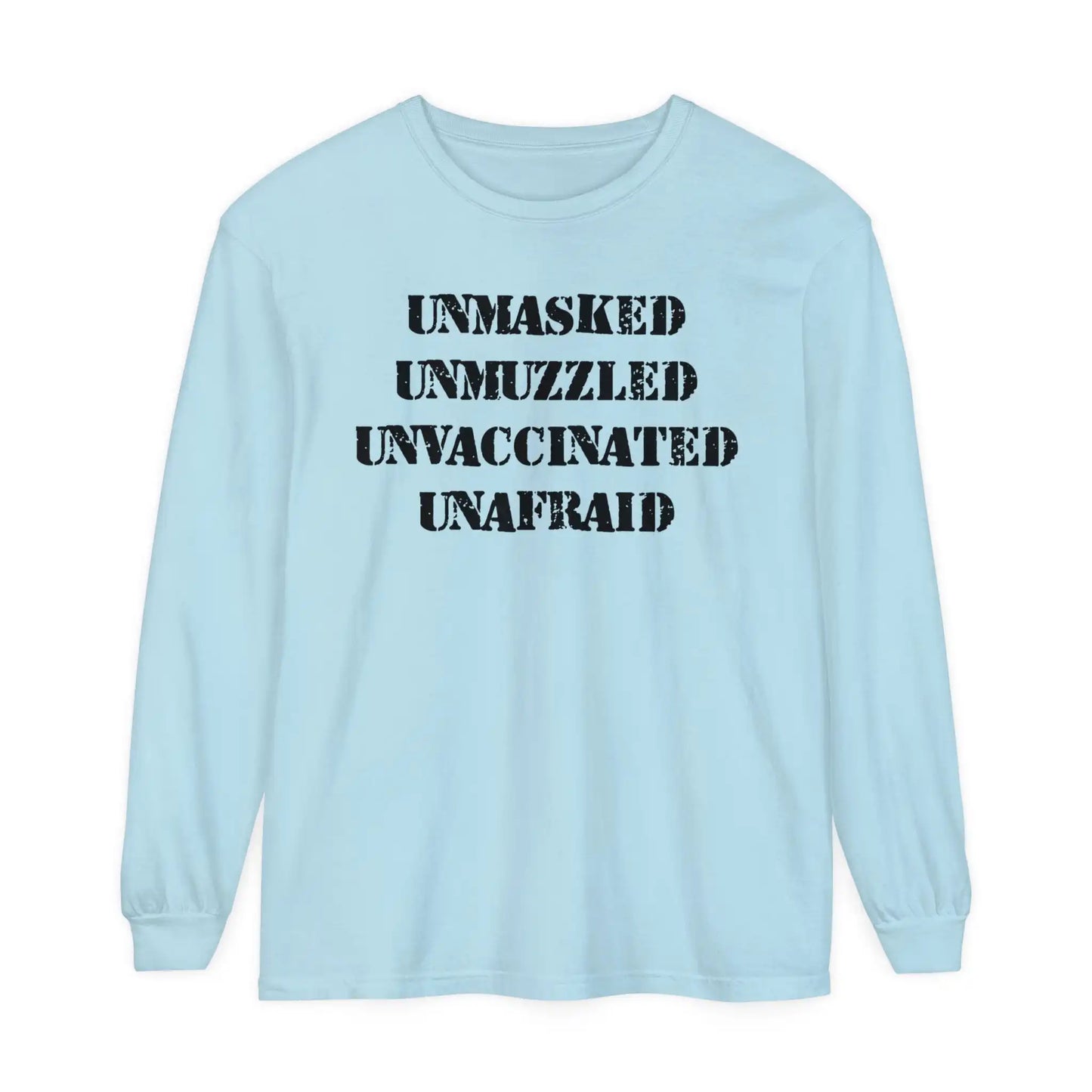Unmasked Unmuzzled Unvaccinated Unafraid Women's Long Sleeve - Deplorable Tees