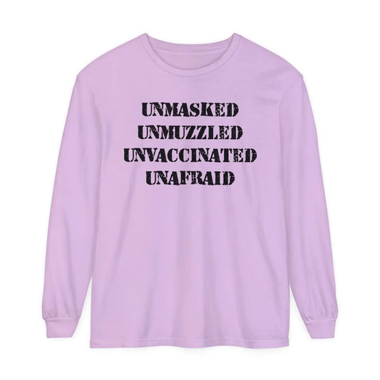 Unmasked Unmuzzled Unvaccinated Unafraid Women's Long Sleeve - Deplorable Tees