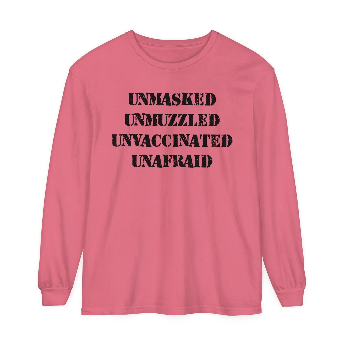 Unmasked Unmuzzled Unvaccinated Unafraid Women's Long Sleeve - Deplorable Tees