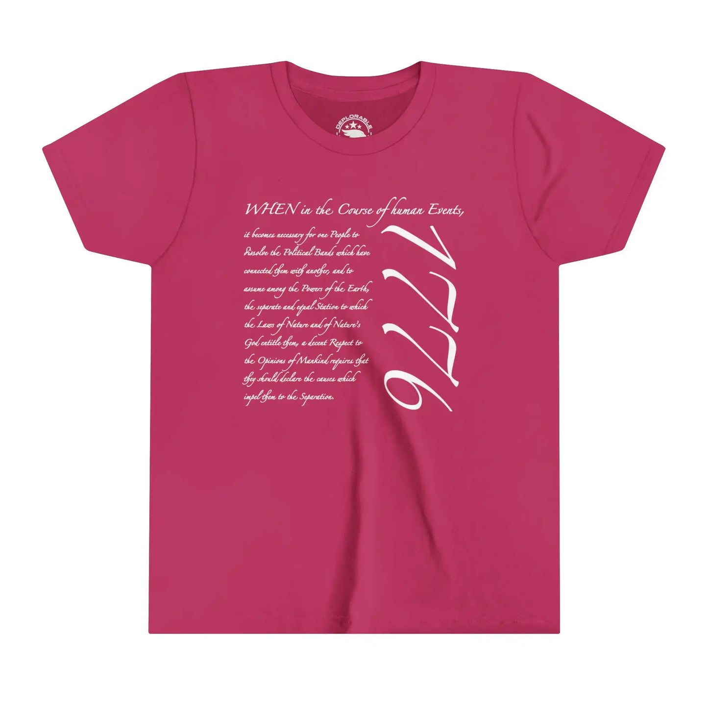 US Declaration 1776 Kids Cotton Tee - Deplorable Tees
