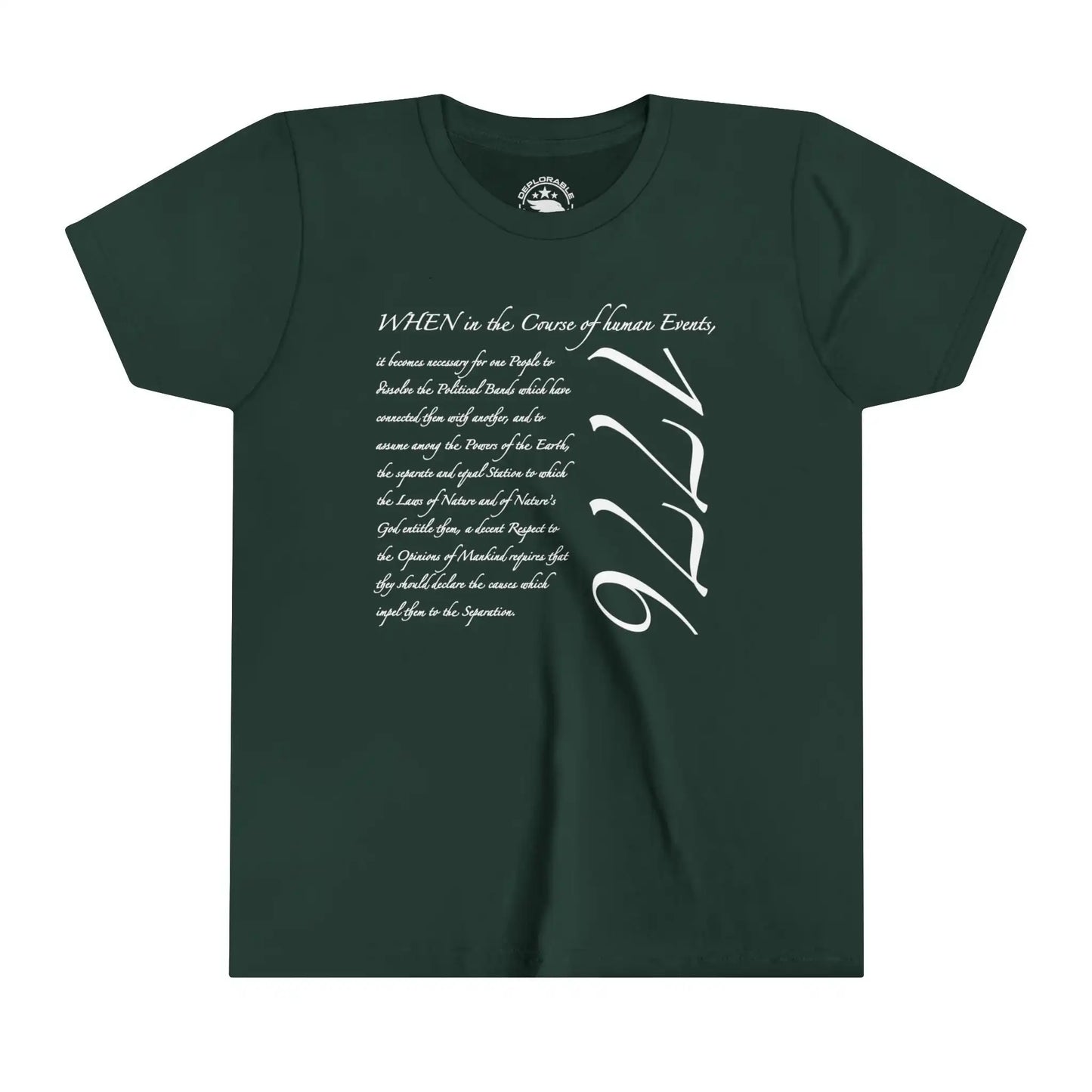 US Declaration 1776 Kids Cotton Tee - Deplorable Tees