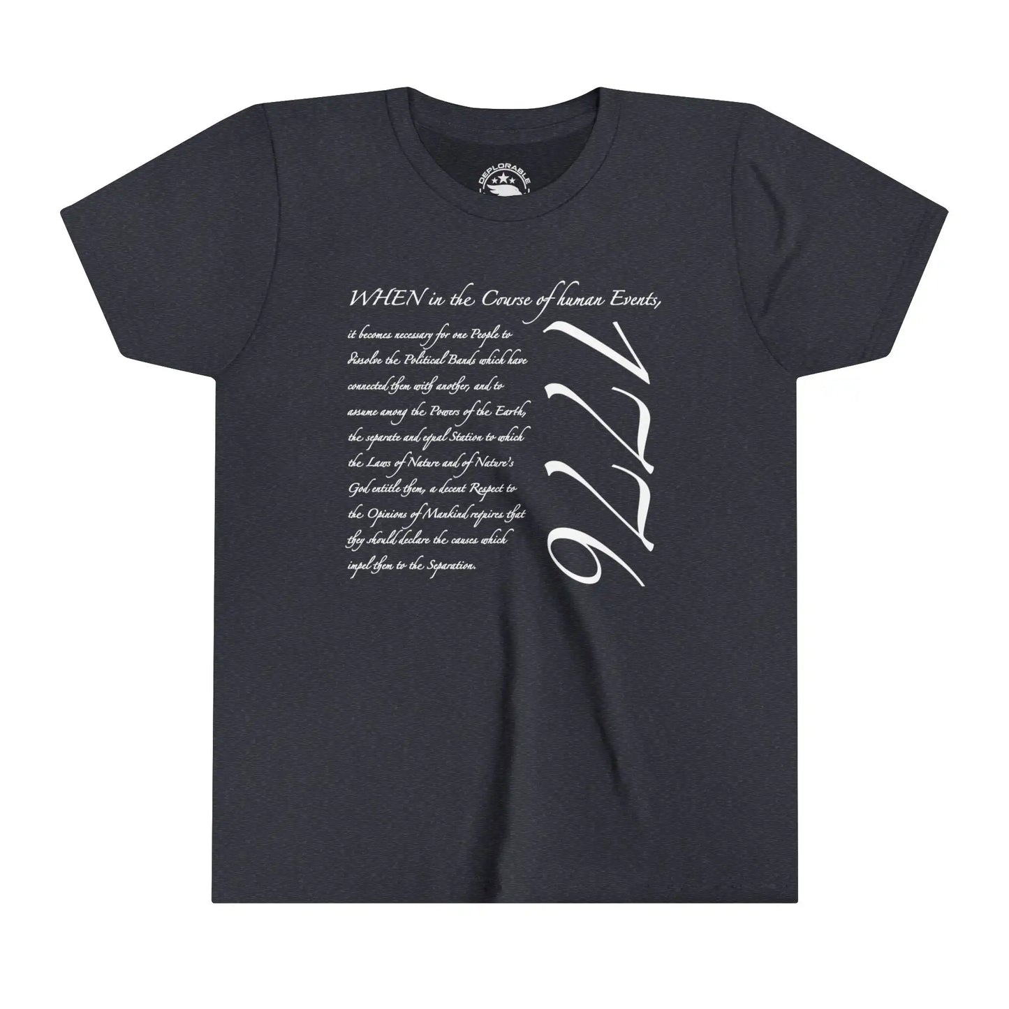 US Declaration 1776 Kids Cotton Tee - Deplorable Tees