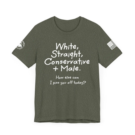 White Straight Conservative Male Men's Tee - Deplorable Tees